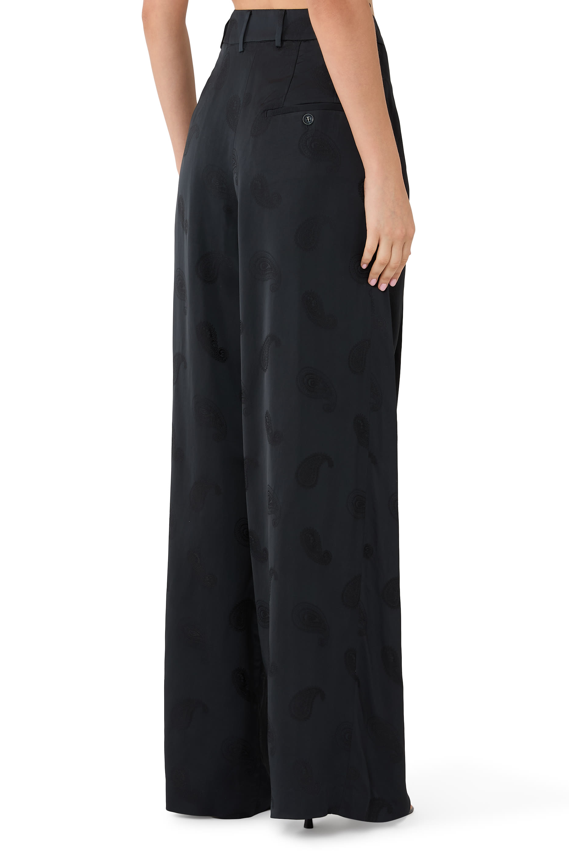 All-Over Paisley Palazzo Trousers