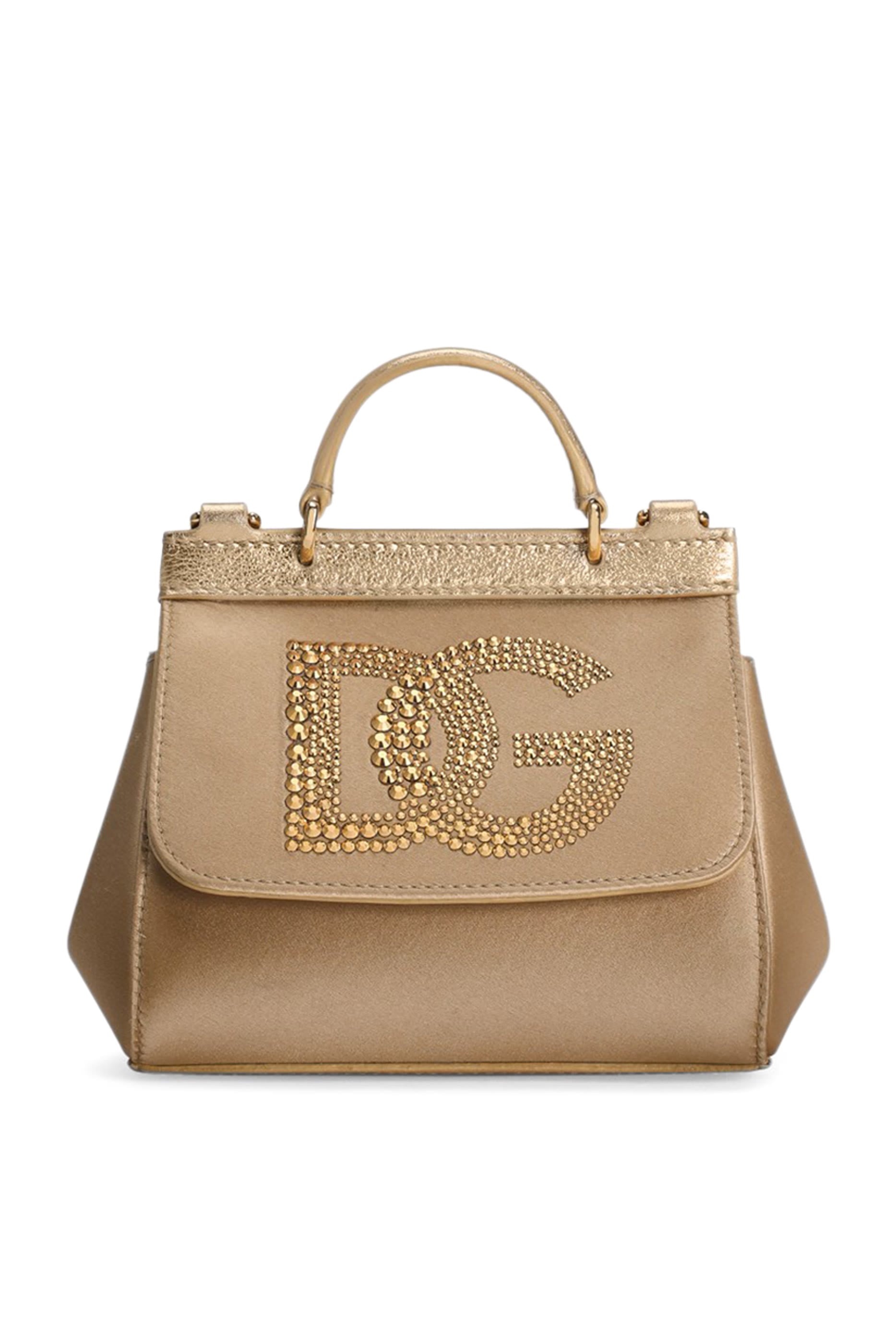 DG Logo Satin & Laminated Calfskin Sicily Bag