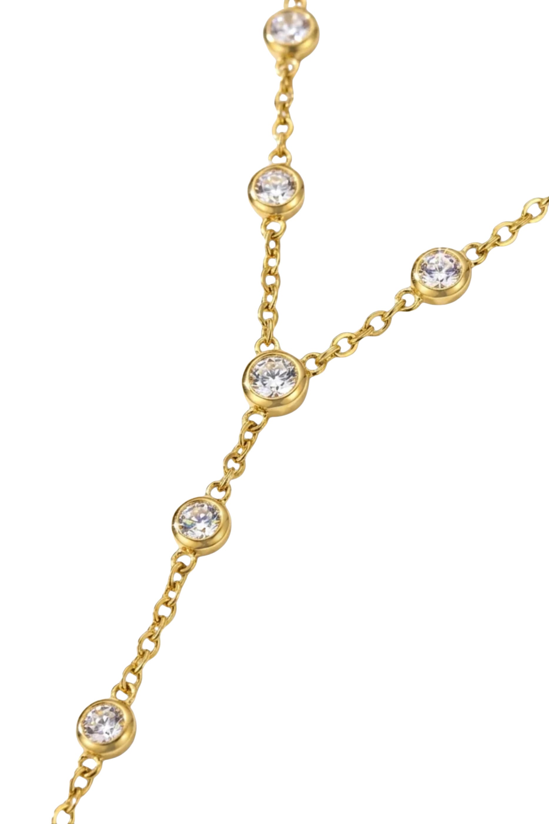 Myra Bezel Drop Lariat Necklace