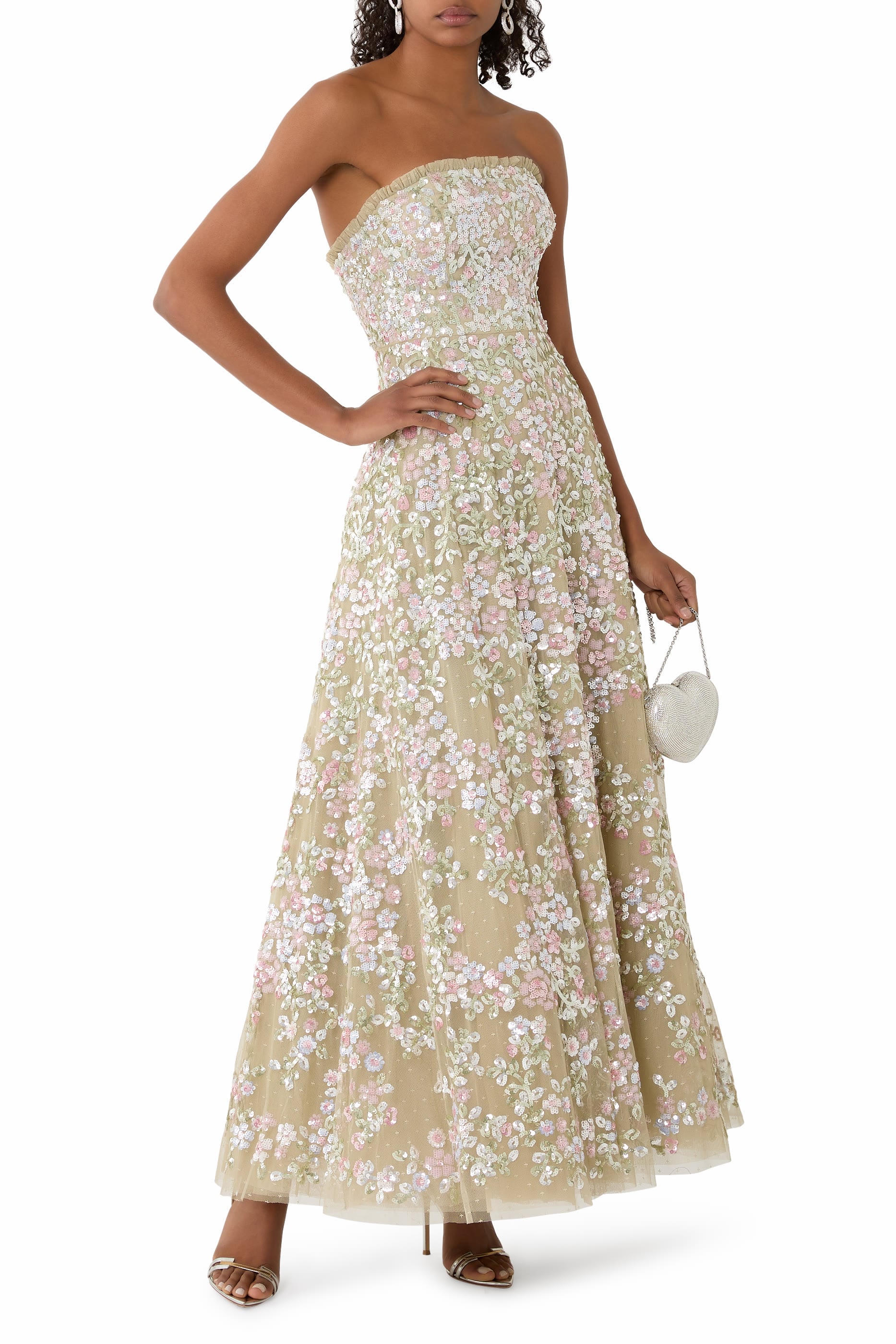 Dream Garland Strapless Gown