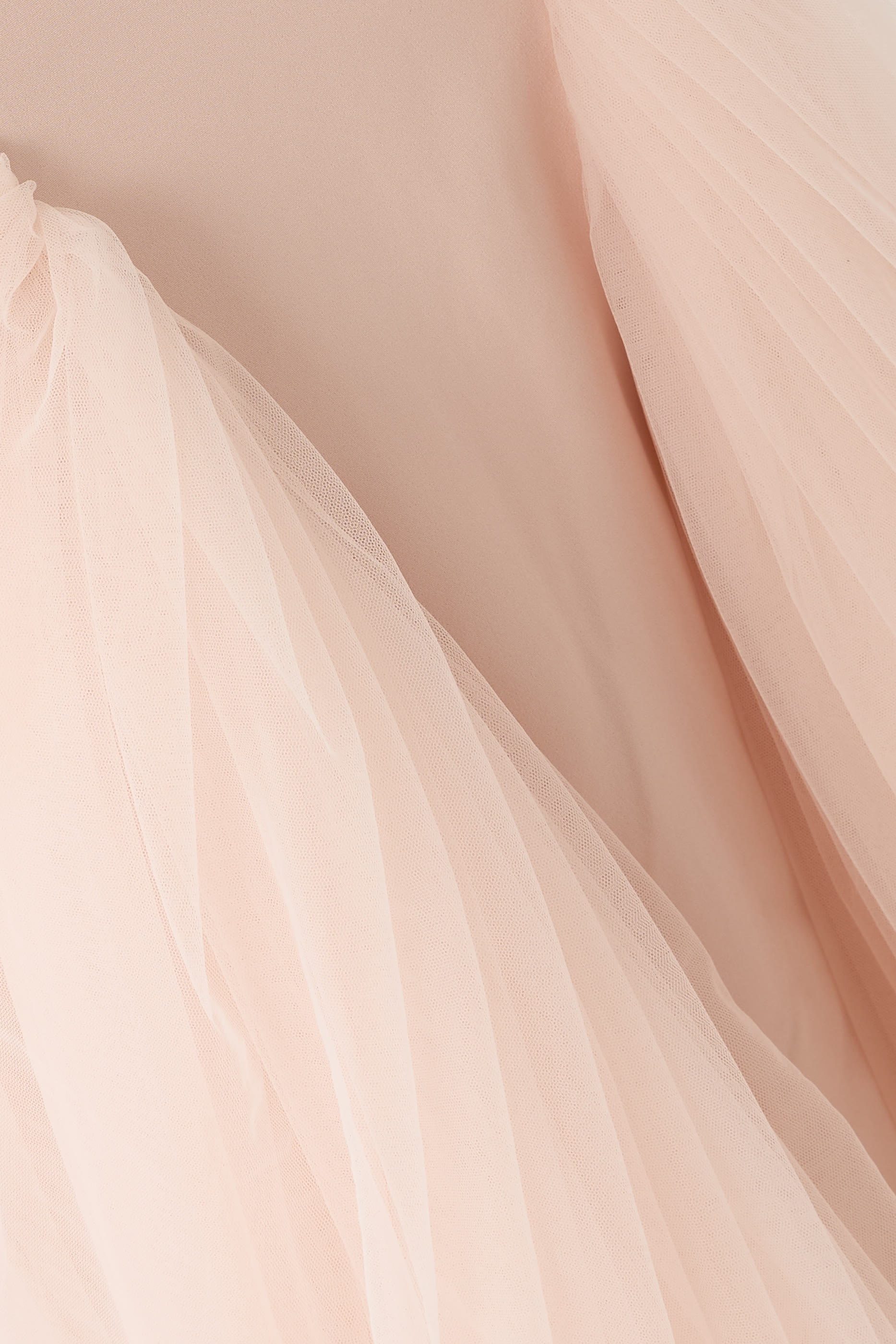 Off-Shoulder Crepe Gown with Tulle Trumpet Skirt