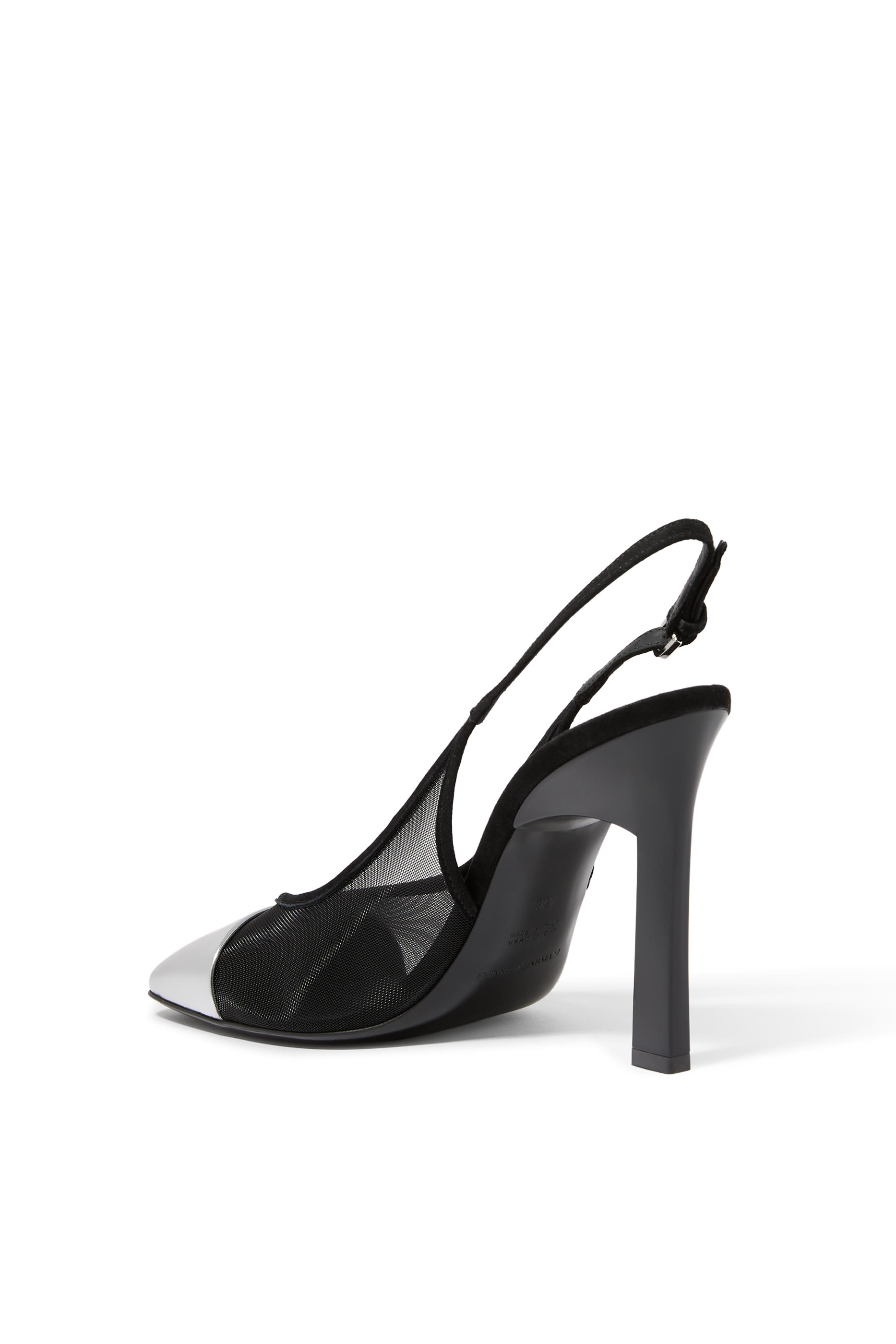 Mirror-Toe Slingback Pumps