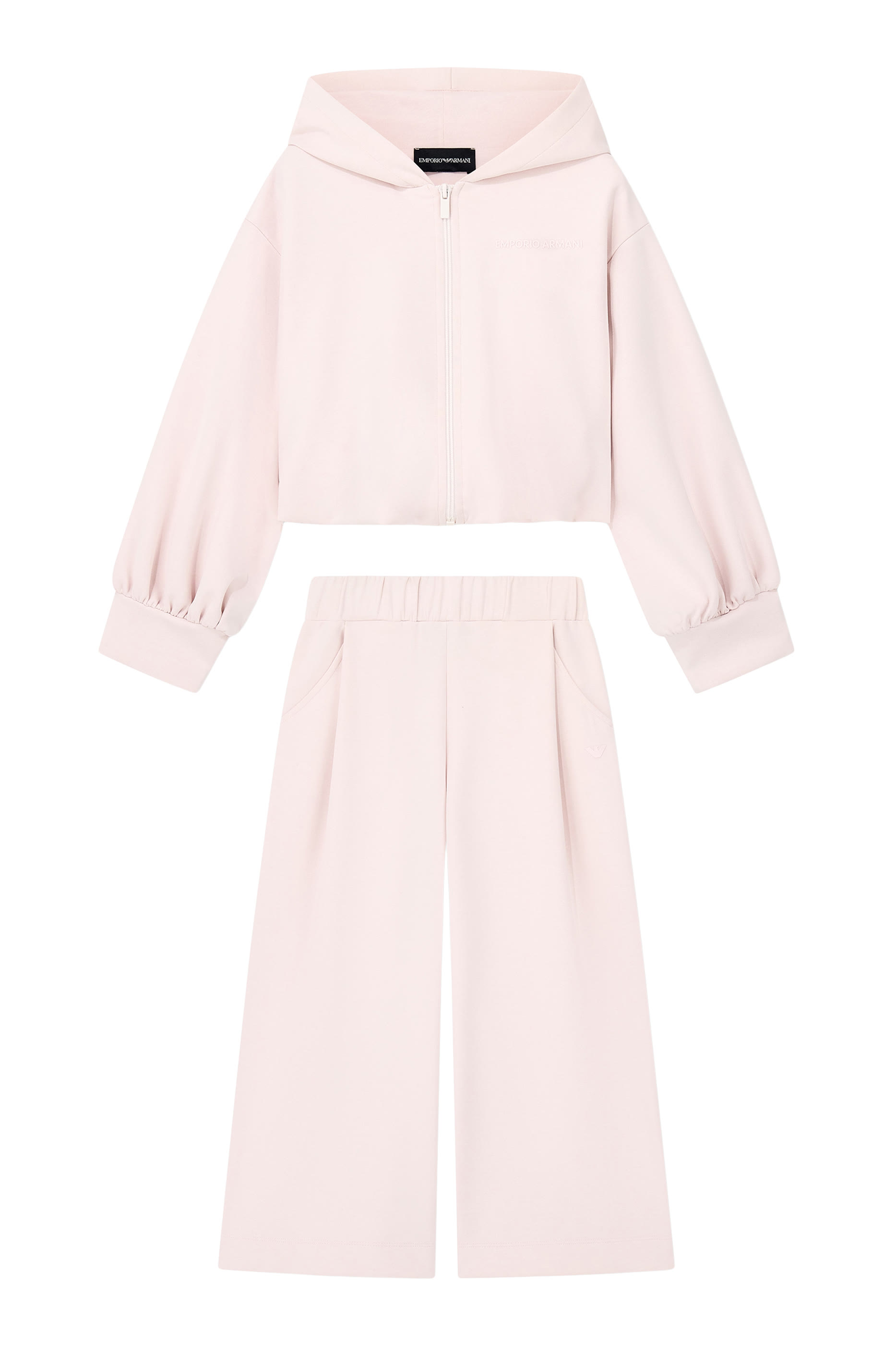 Kids  Jersey Tracksuit with Full-Zip Hoodie & Wide-Leg Pants 