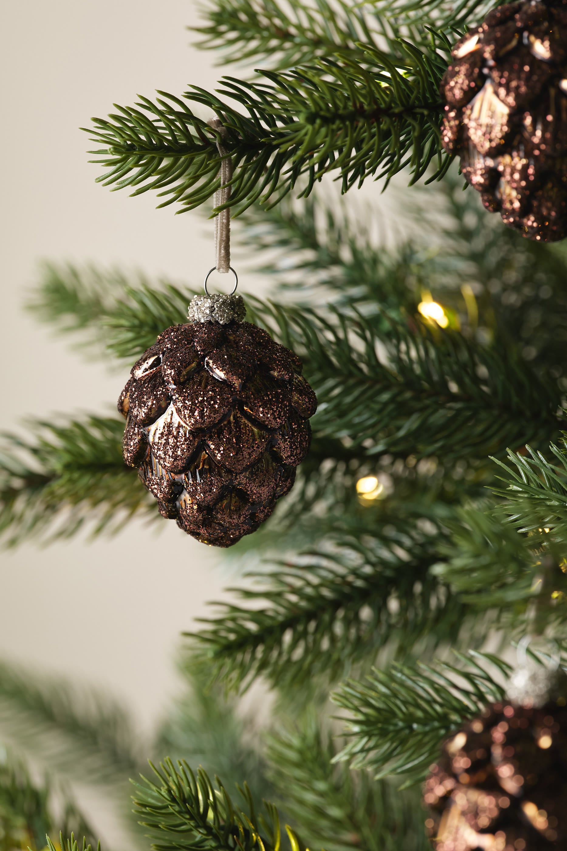Glitter Pine Cone Decoration Ornament
