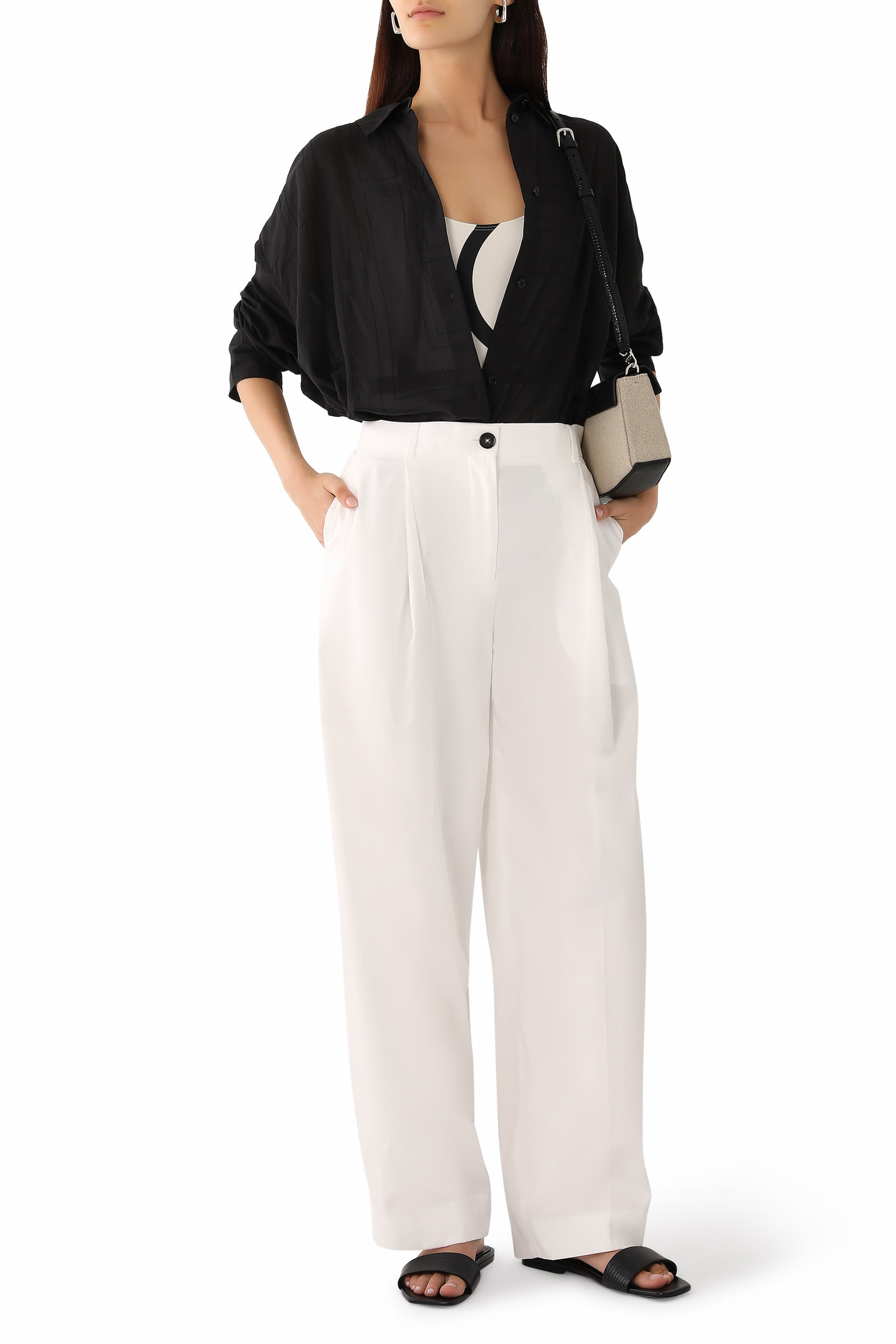 Single Pleat Cotton Trousers