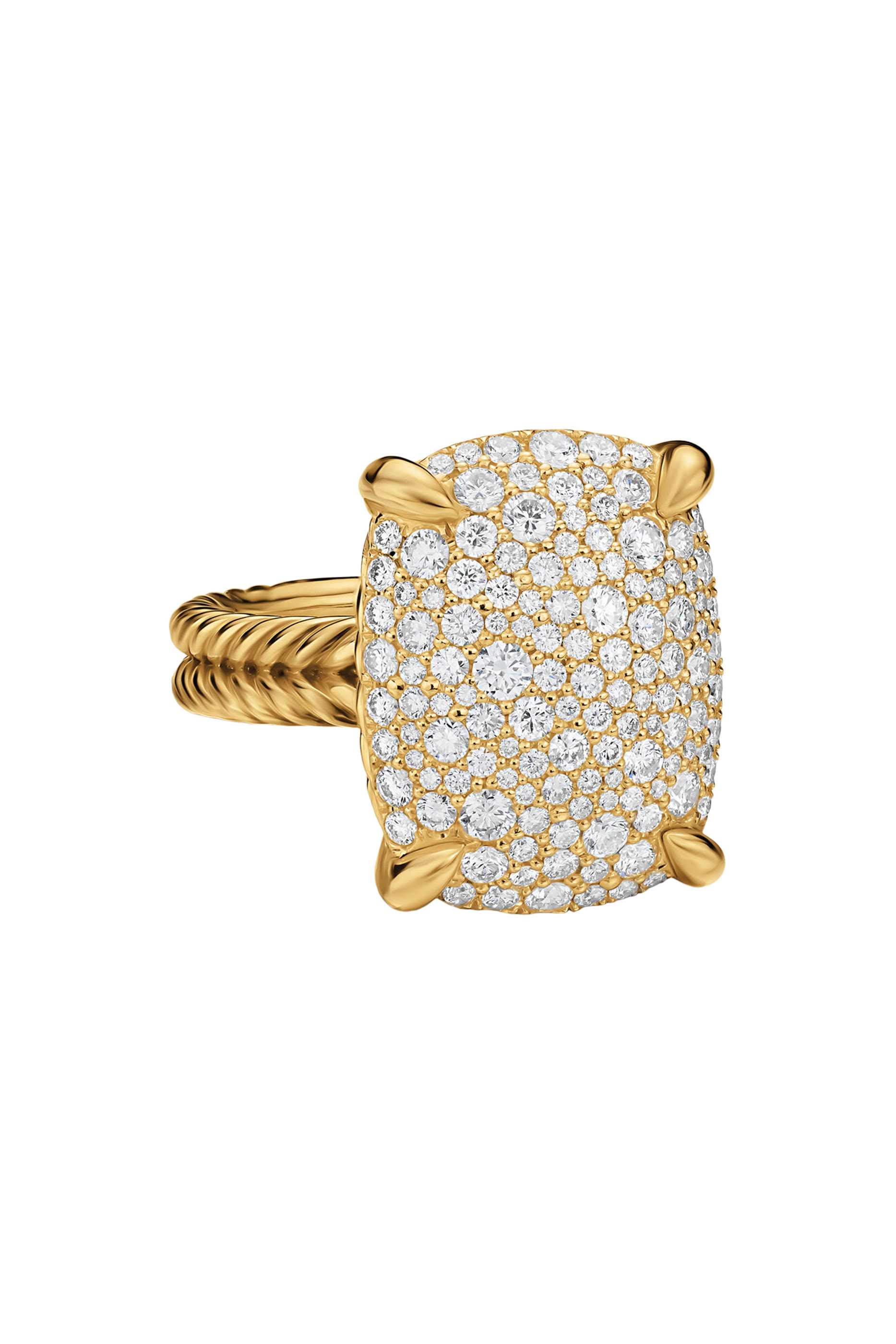 Chatelaine&reg; Elongated Ring, 18K Yellow Gold & Diamonds