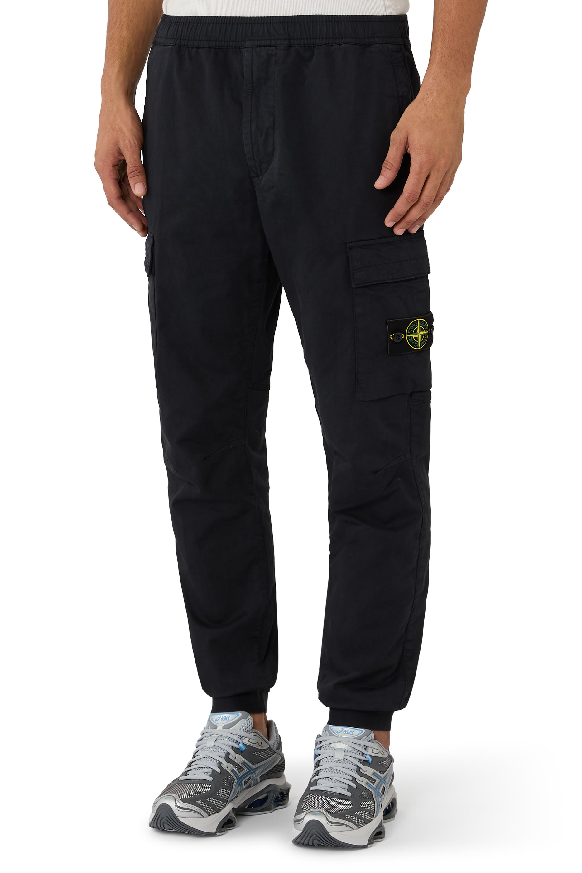 Stretch Cotton-Wool Satin Jogger Pants