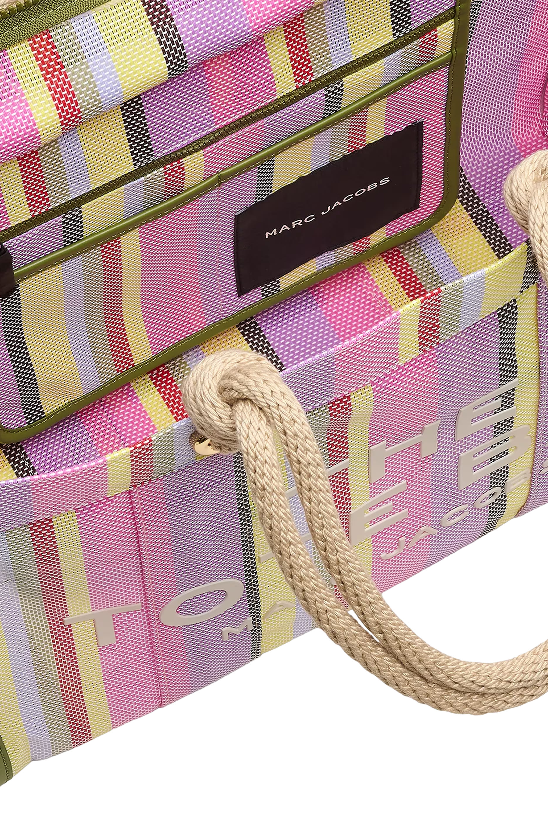 Stripe Mesh Large Tote Bag