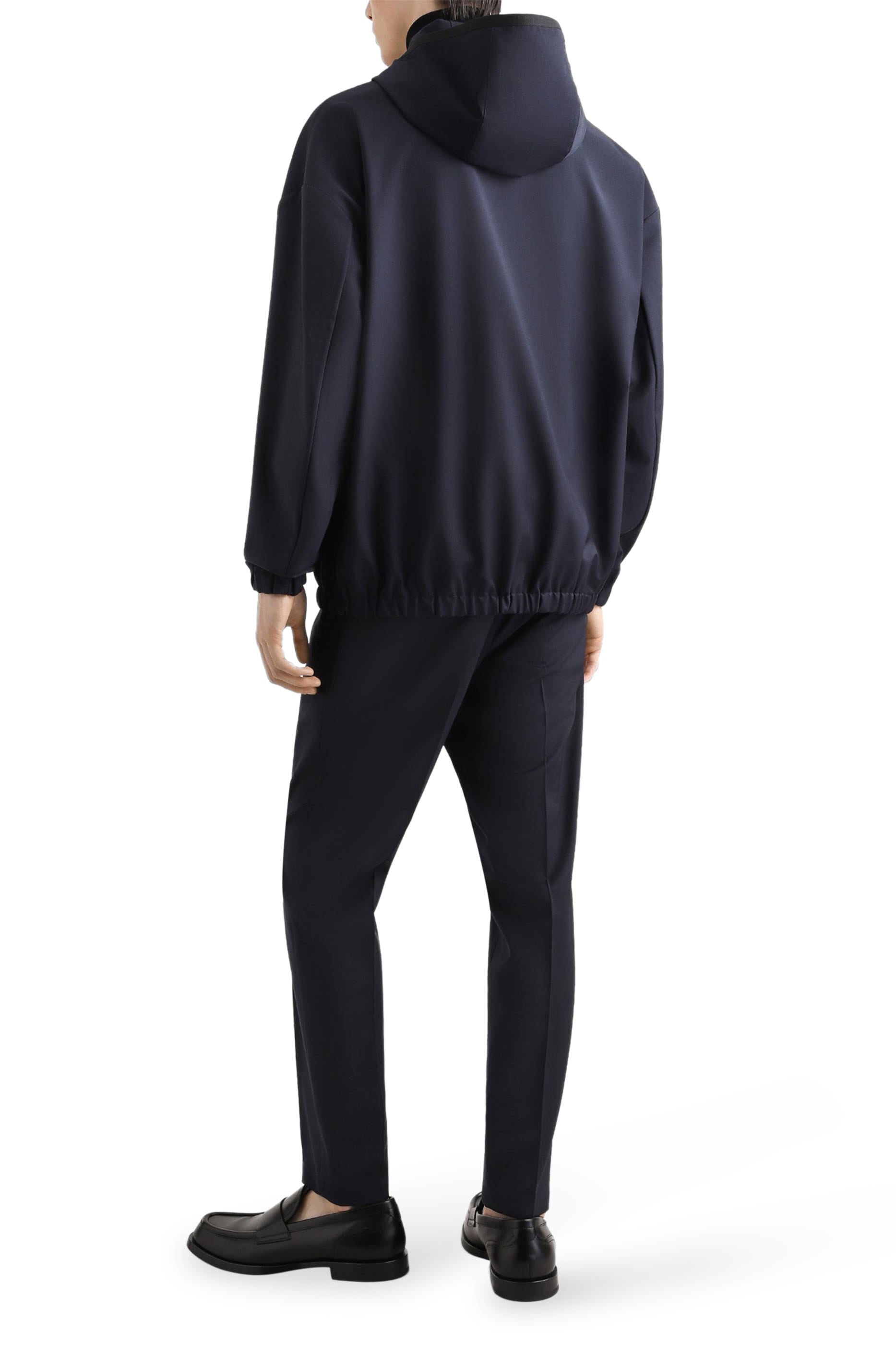 Logo Tag Hooded Woolen Jacket
