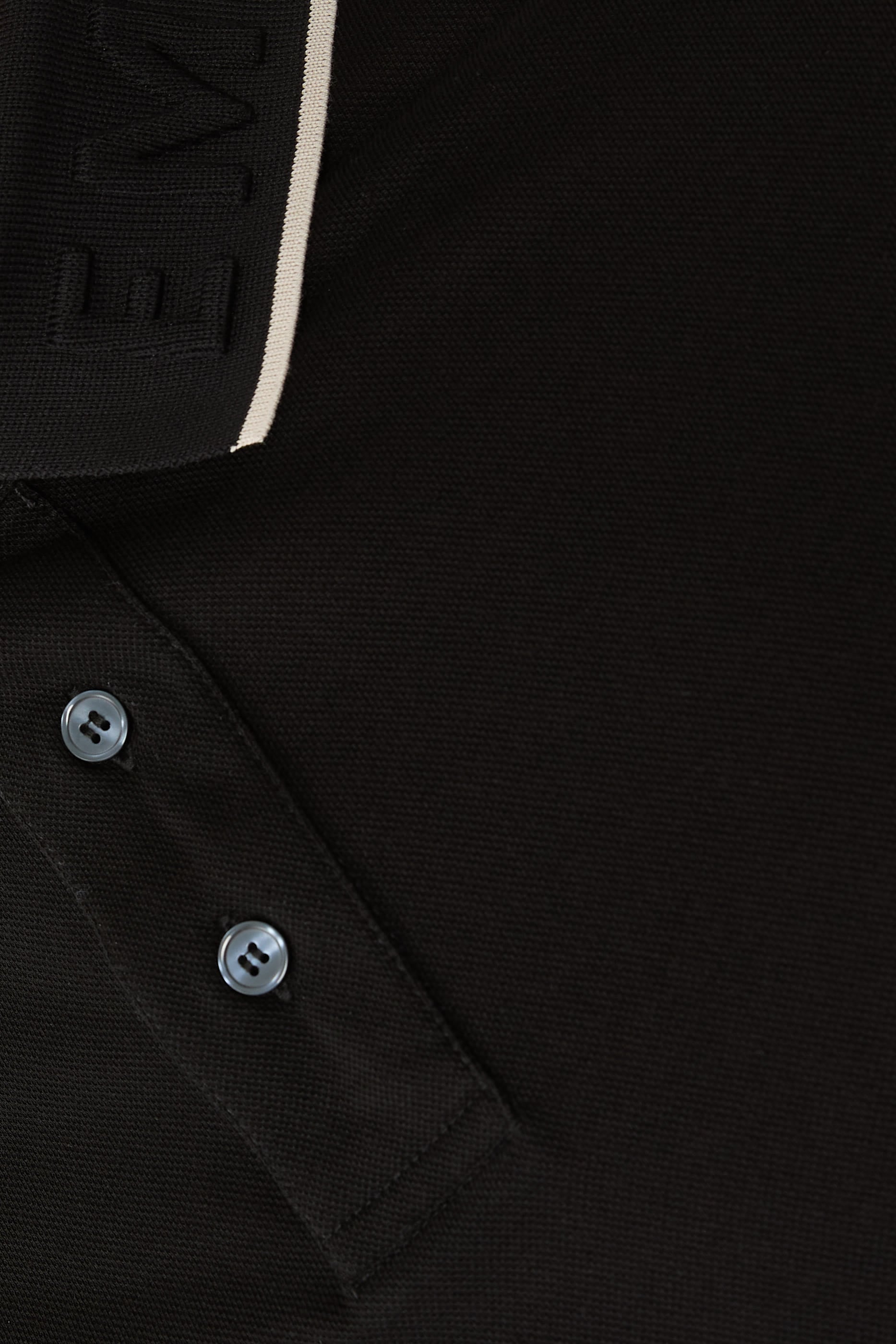 Embossed Logo Collar Piqué Polo Shirt