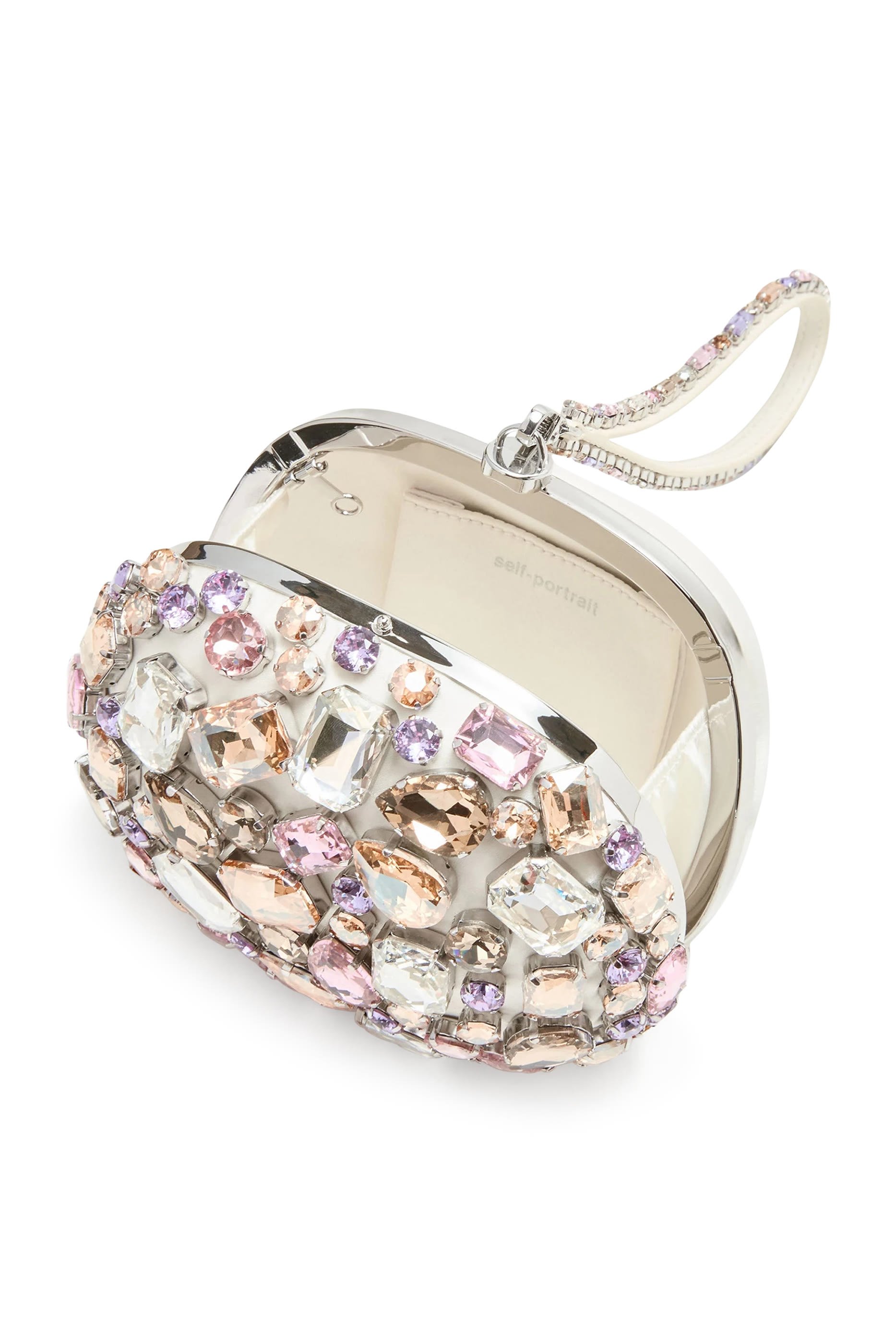Multi Crystal Embellished Top Handle Clutch Bag 