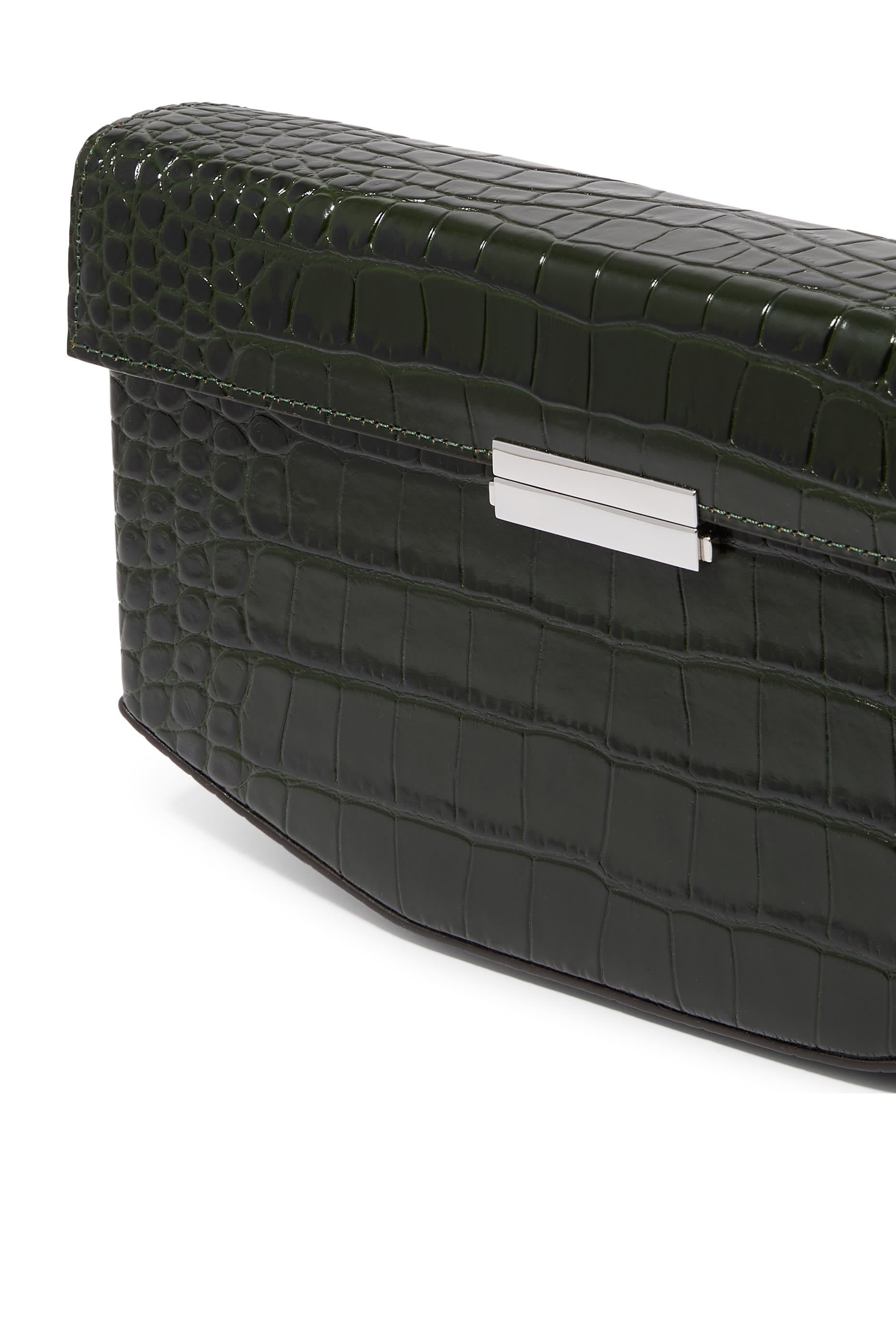 Clip Croco-Embossed Shoulder Bag
