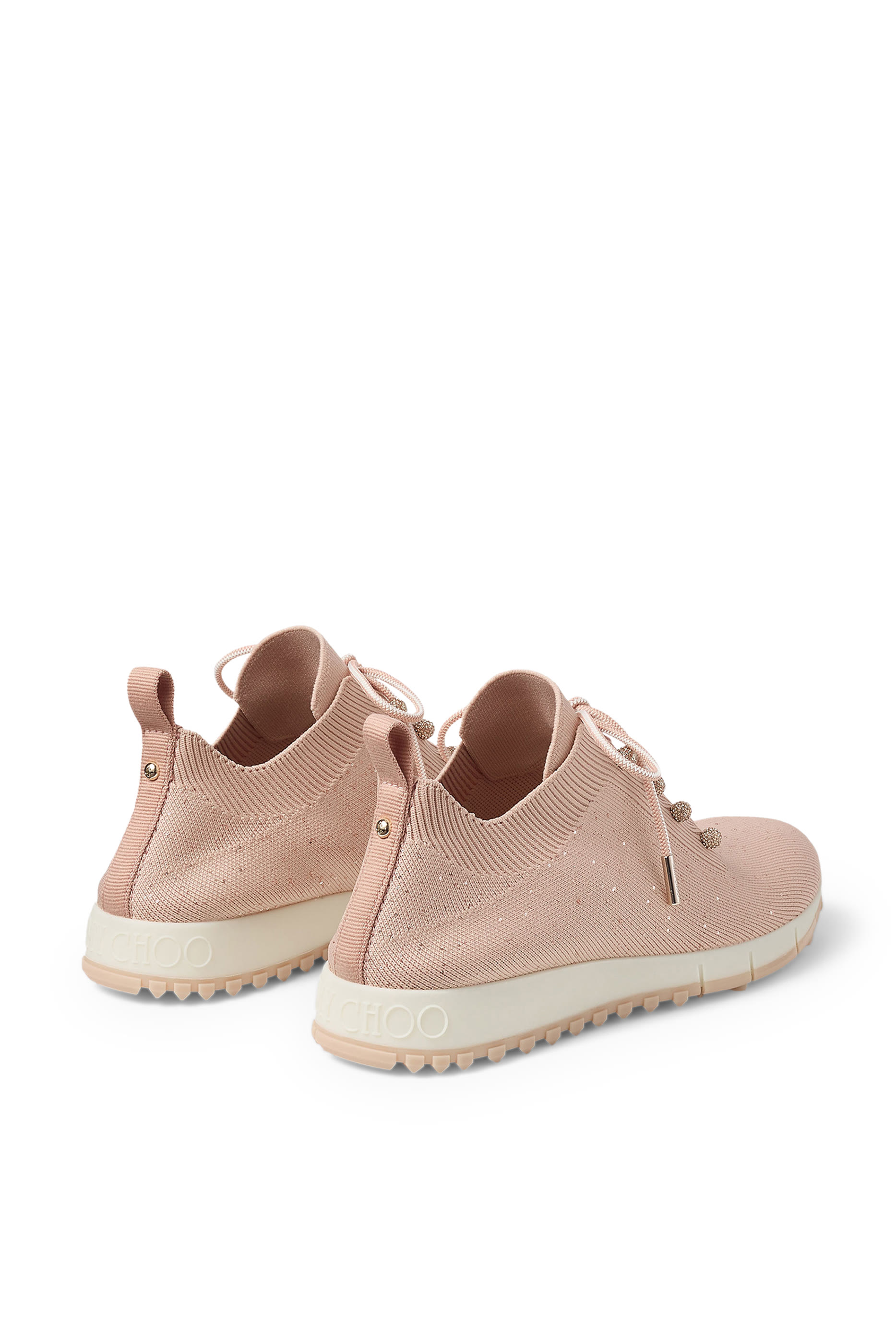 Veles Crochet Knit Low-Top Trainers with Pearls