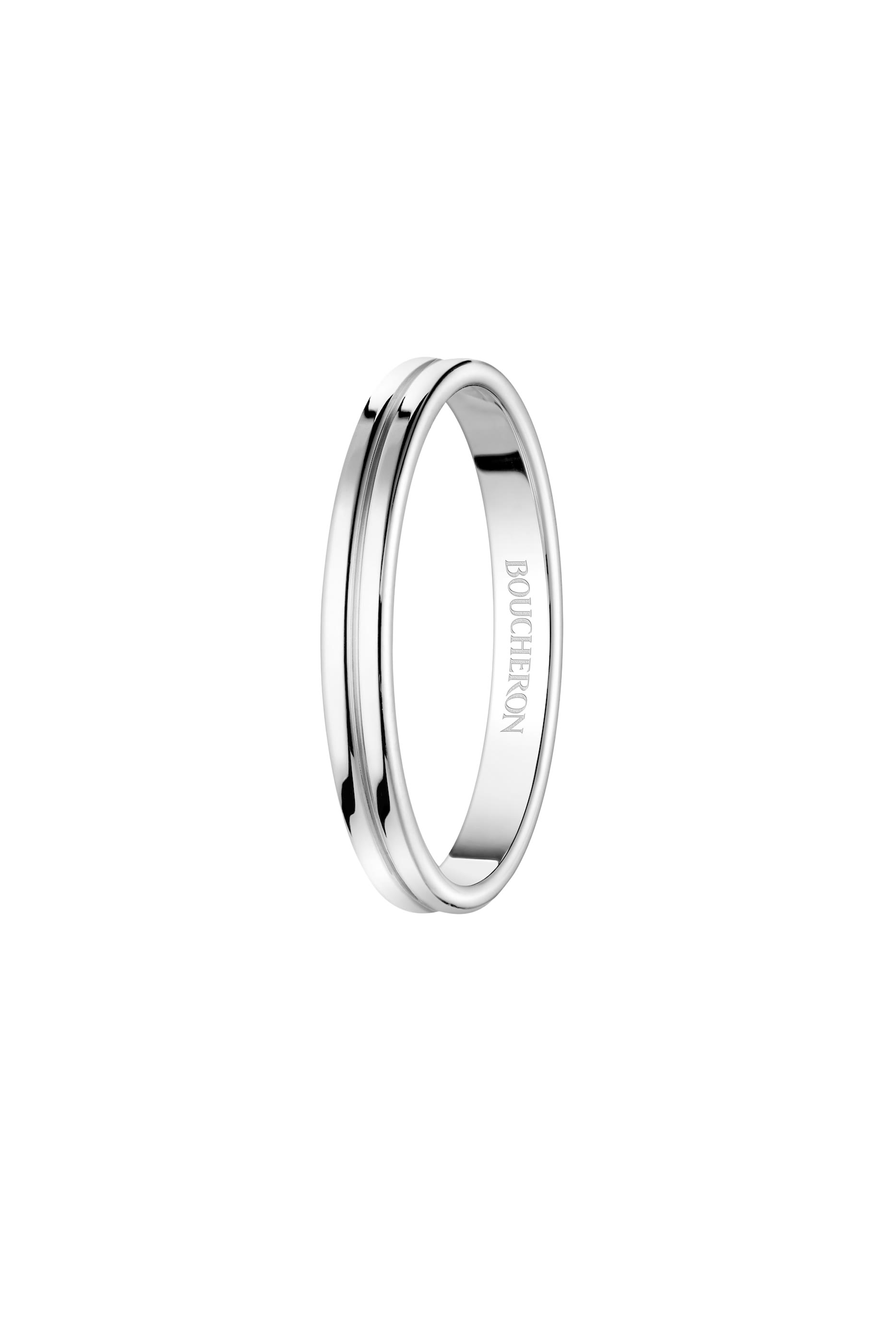 Double Godron Small Wedding Band, In Platinum