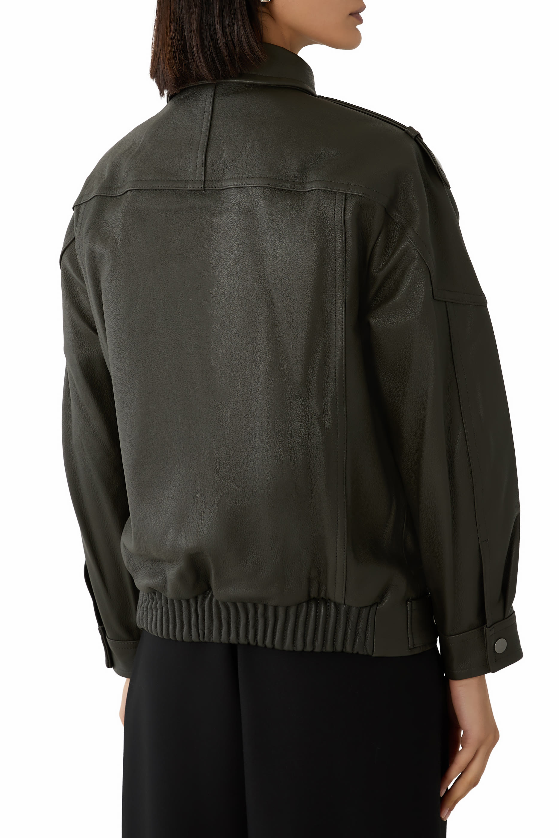 Leather Oversized Biker Jacket