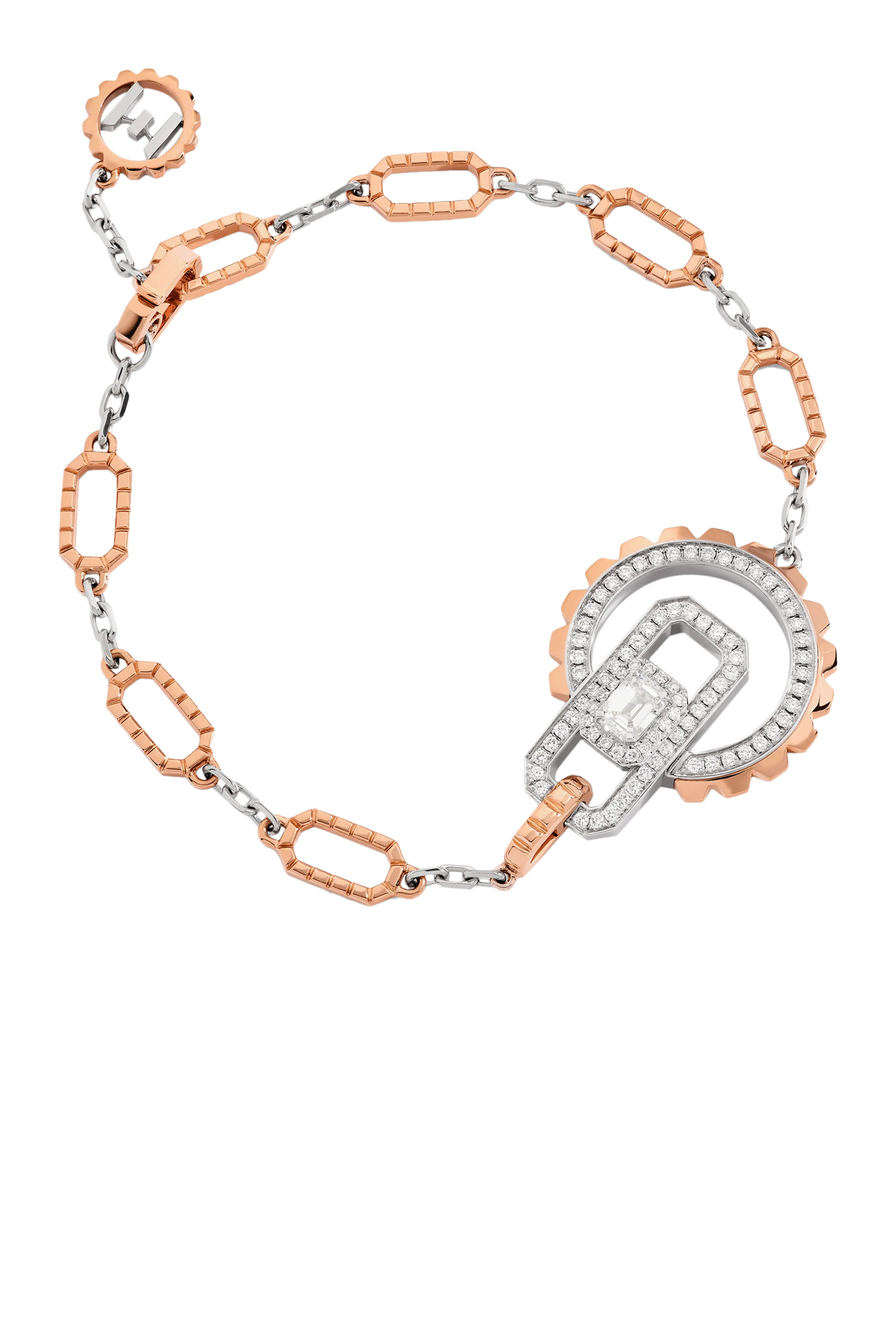 Empire Two-Tone Bracelet, 18k Mix Gold with Diamonds