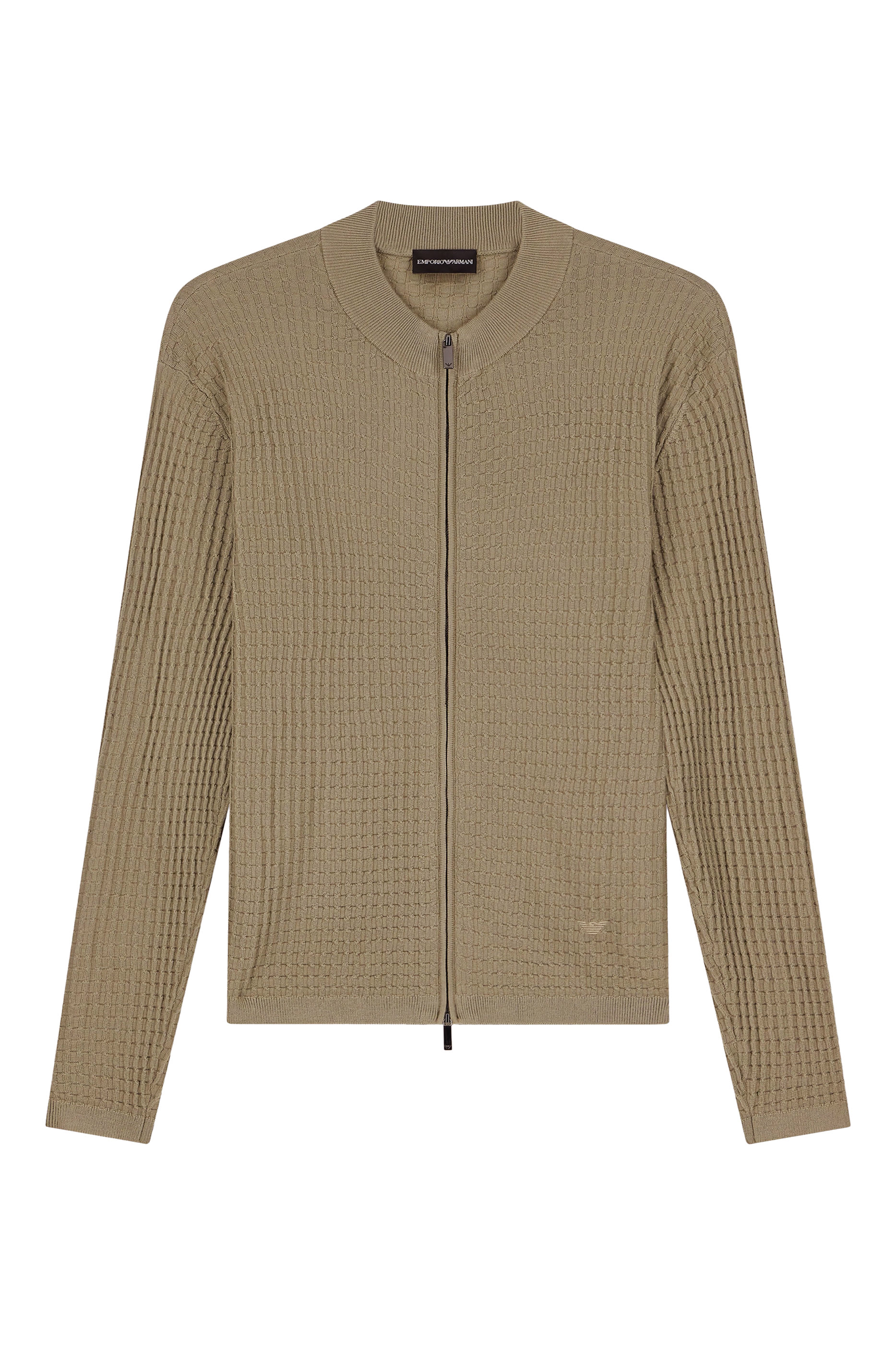 Virgin Wool Cardigan with a Regular Fit and Fancy Stitch 