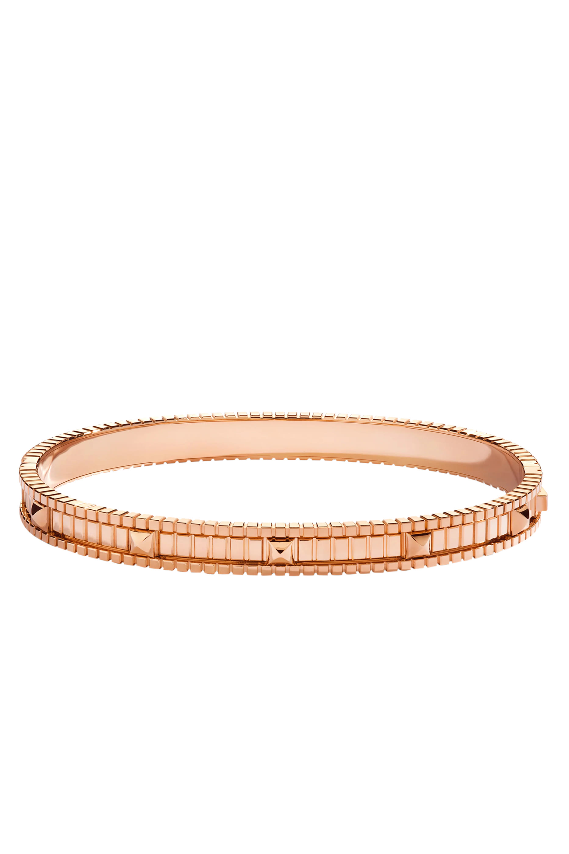 LIFE Hinged Bangle, 18K Rose Gold, Diamonds & Pink Opal