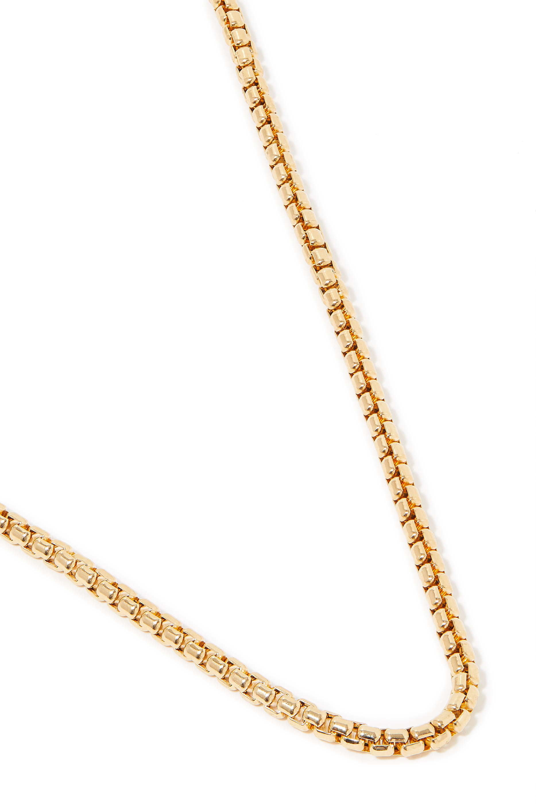 Box Chain Necklace, 18K Yellow Gold
