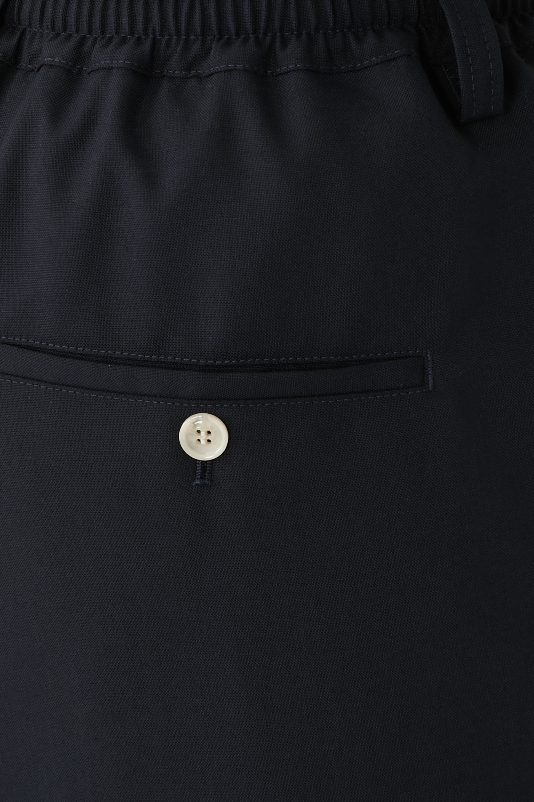 Elasticated Drawstring Waist Tropical Wool Trousers