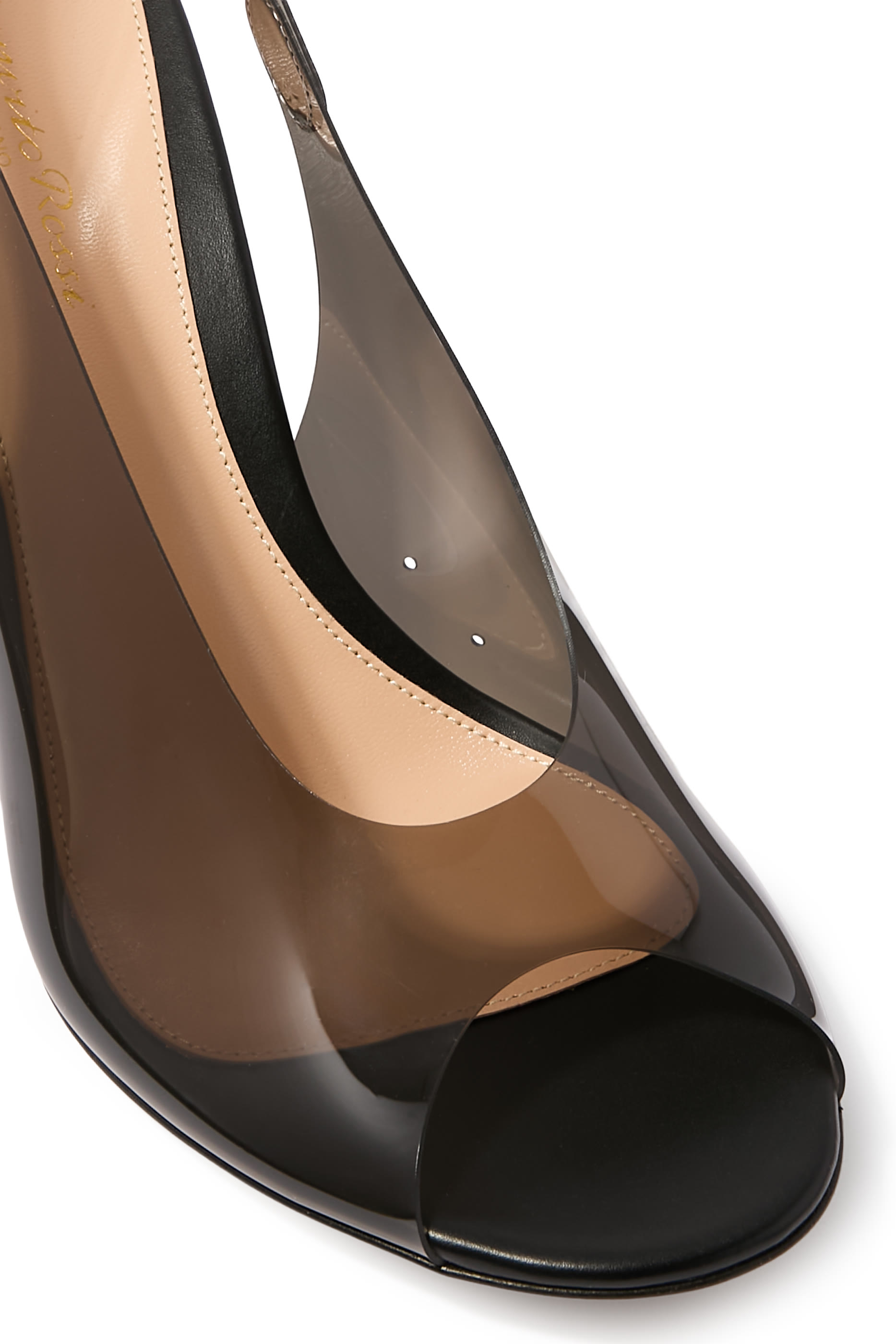Amelie 70 Slingback Pumps in Plexi and Leather