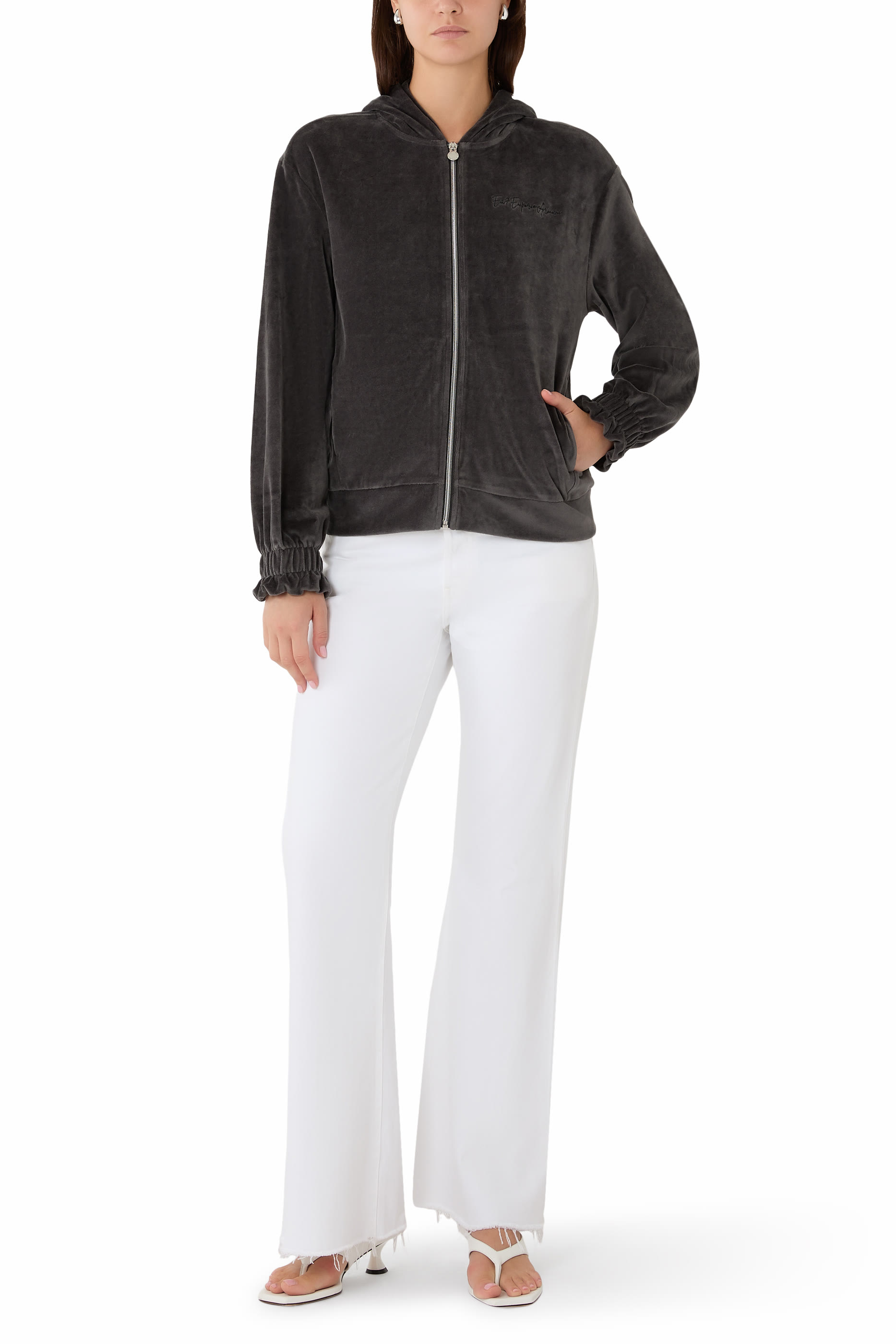 Athletic Velour Full Zip Hoodie