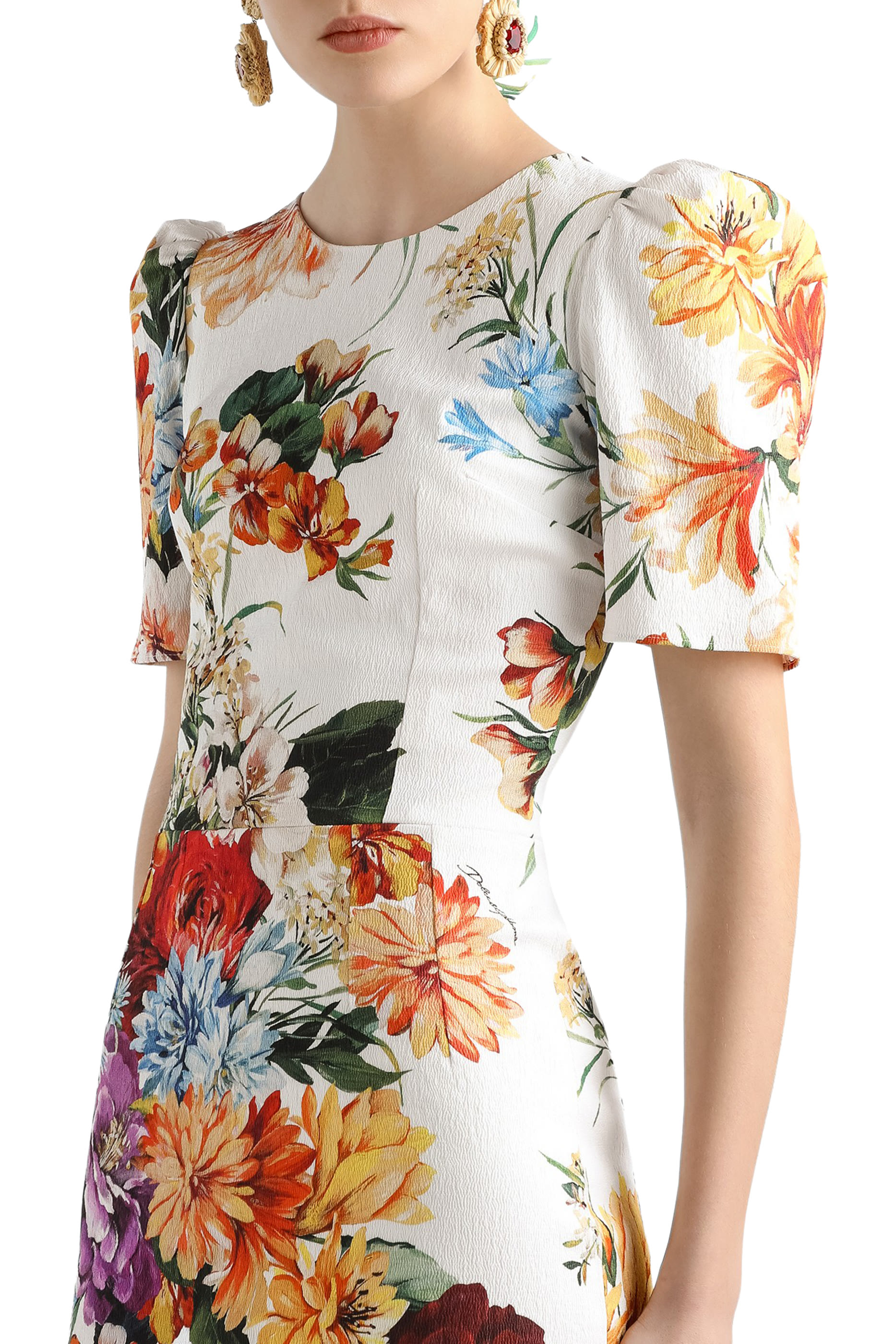 Bouquet-Print Dress