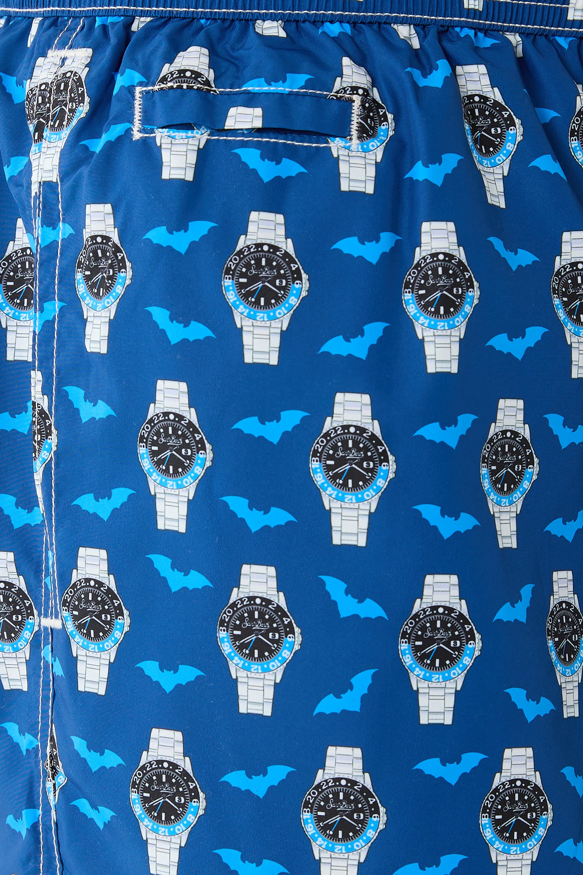 Lighting Watch Bat O'Clock Print Micro Swim Shorts