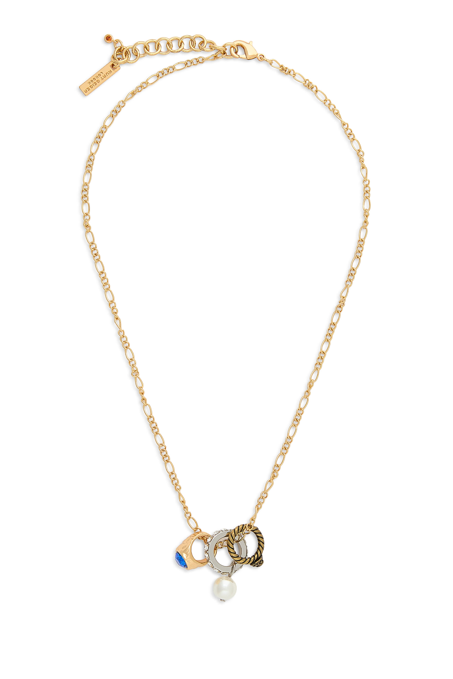 Vintage Charm Necklace, Brass & Charms