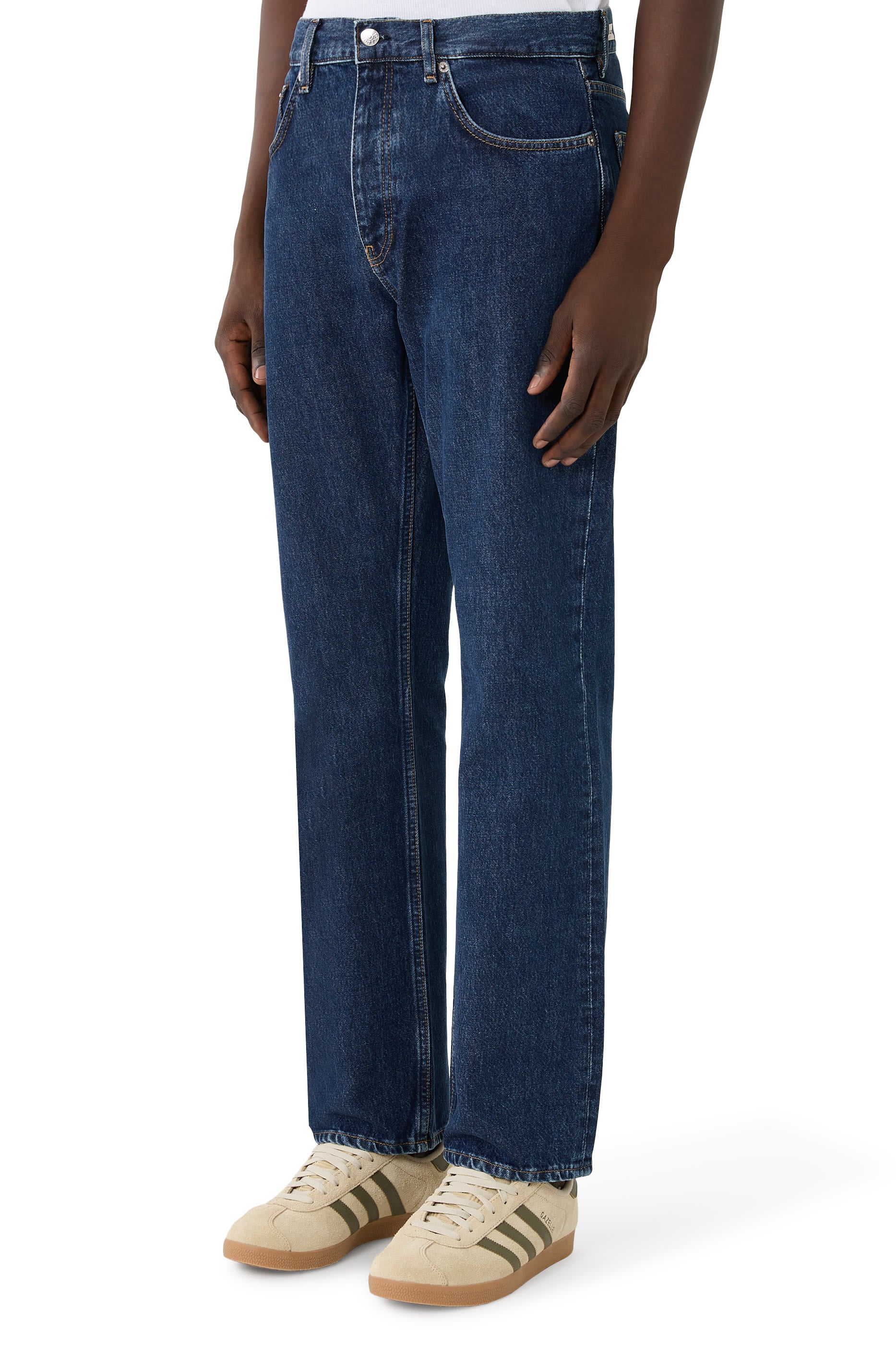 بنطال جينز بقصة ساق مستقيمة بخصر منخفض وسحاب خفي