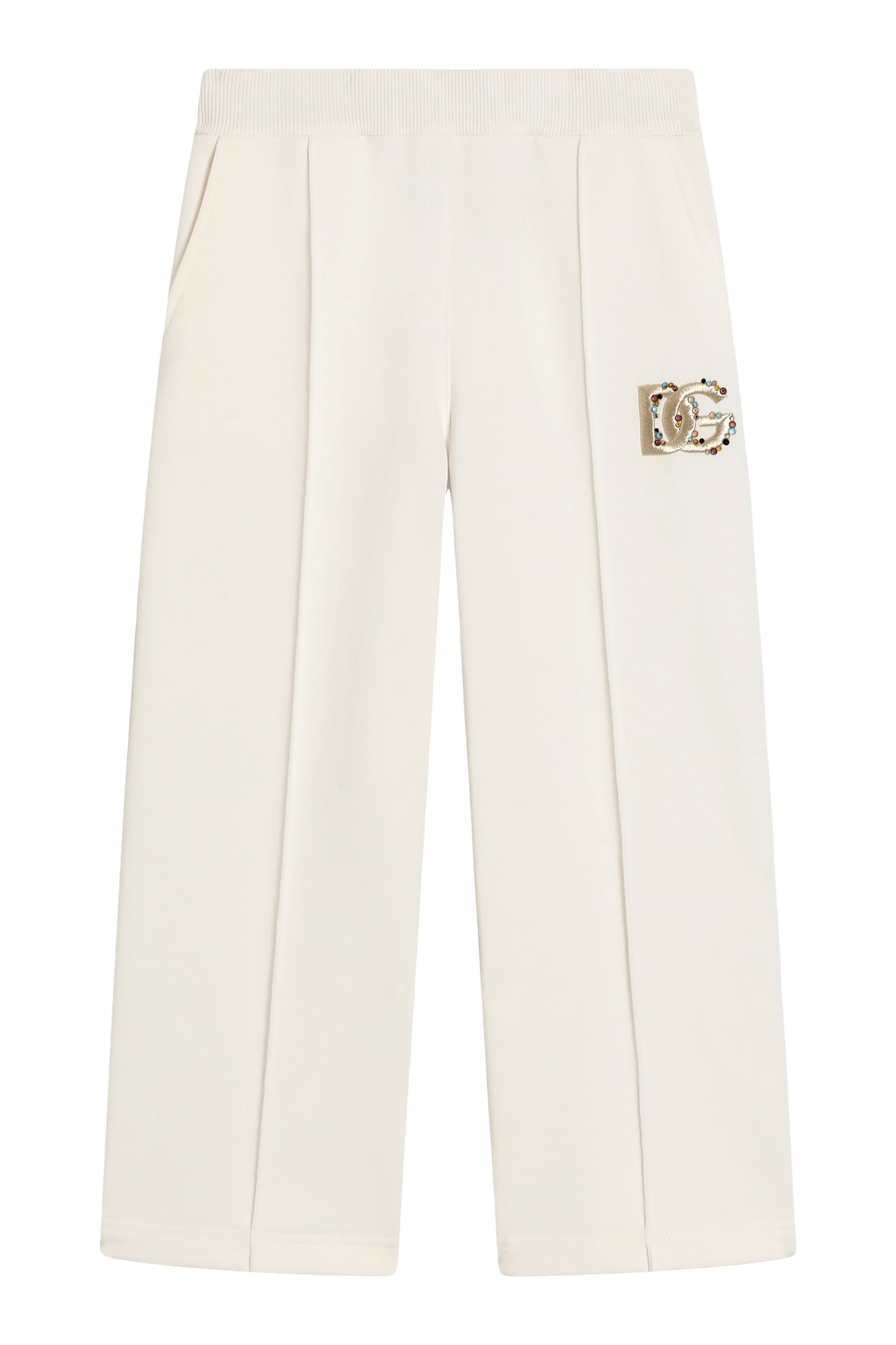 Kids Fleece Trousers with DG Embroidery and Rhinestones