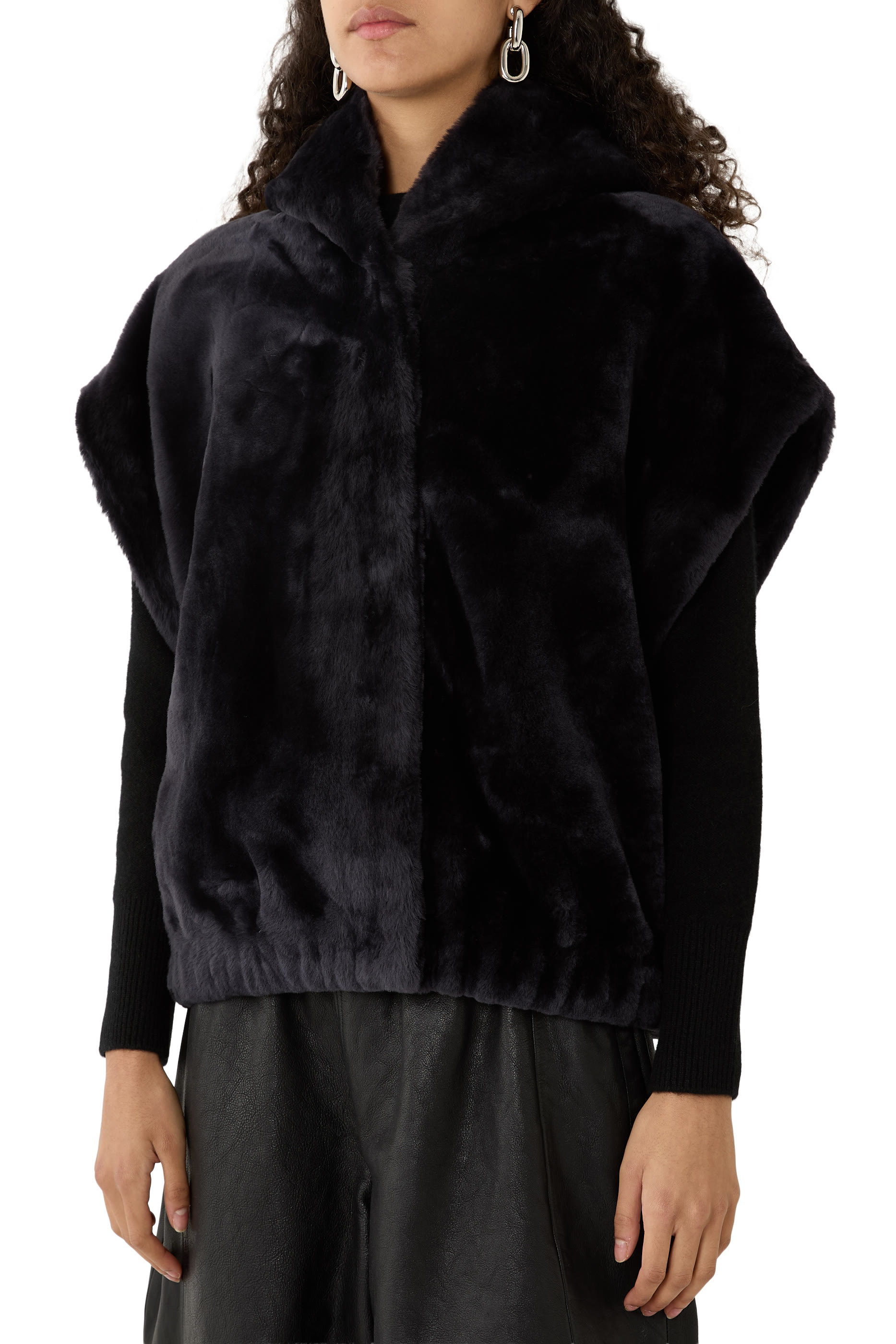 Aurelie Hooded Faux-Fur Jacket
