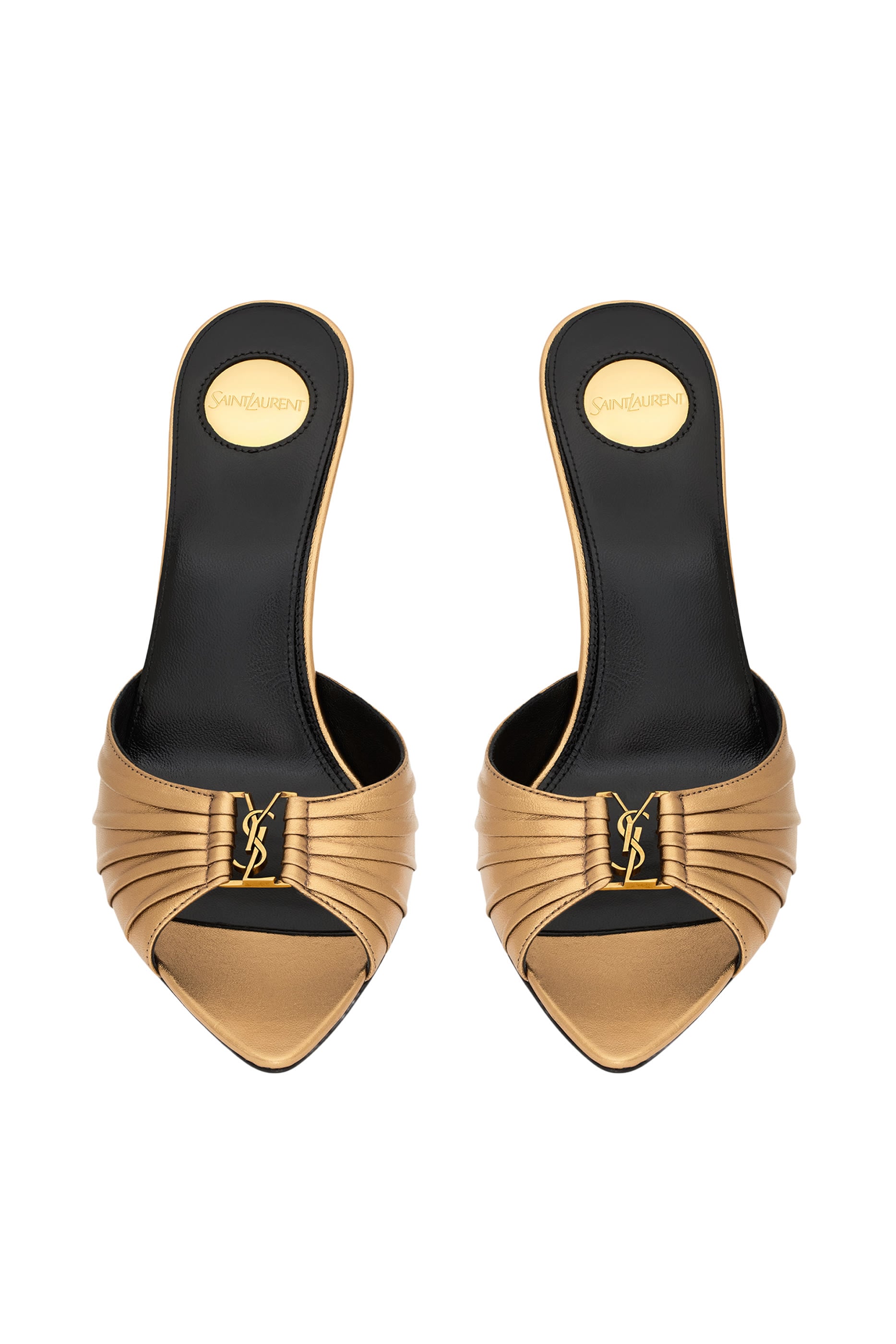 Babylone 90 Mules in Metallic Leather
