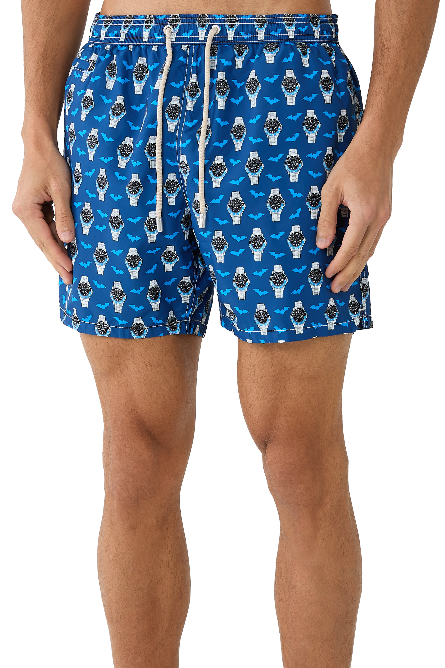 Lighting Watch Bat O'Clock Print Micro Swim Shorts