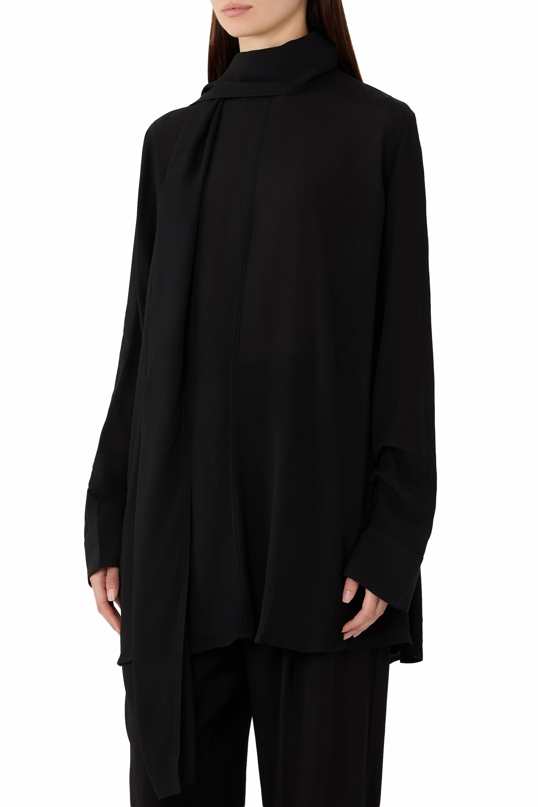 Draped Scarf Blouse