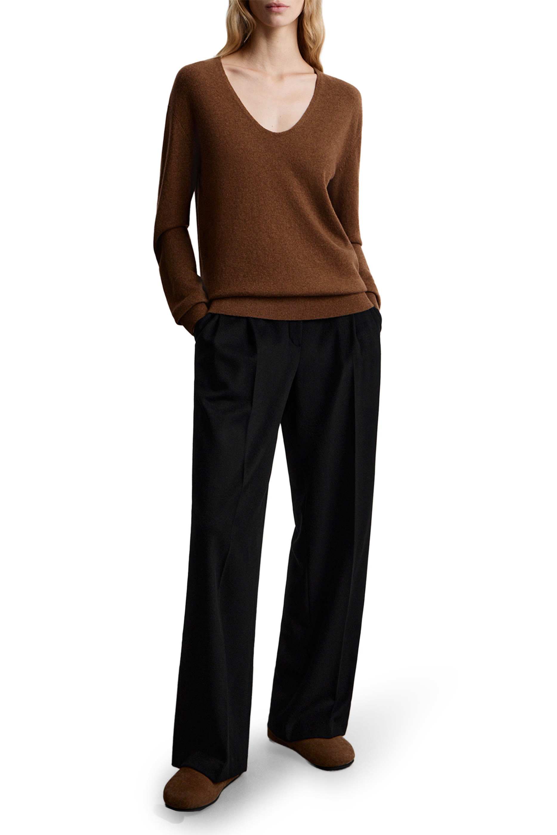 Wool-Cashmere U-Neck Jumper 
