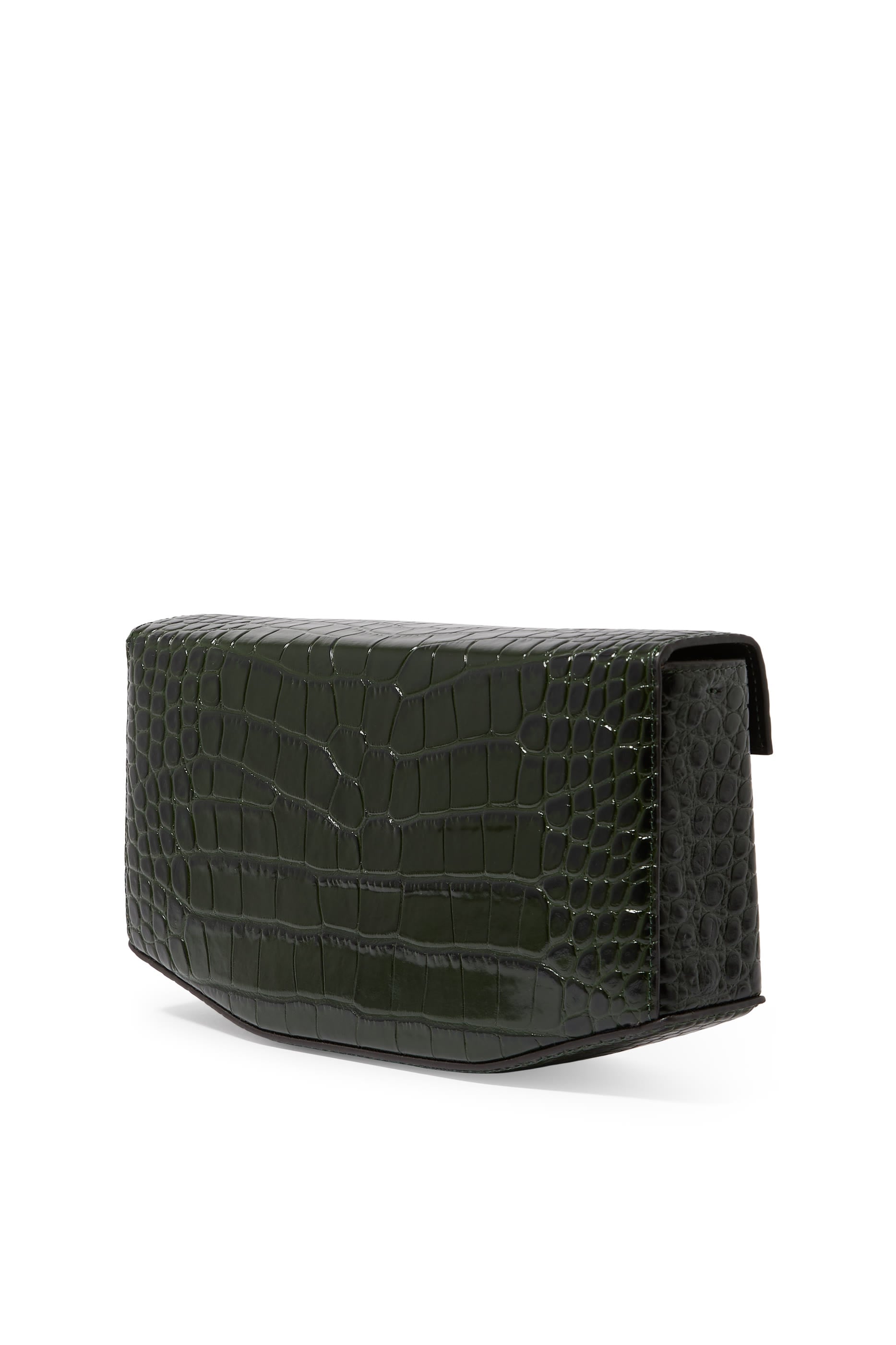 Clip Croco-Embossed Shoulder Bag