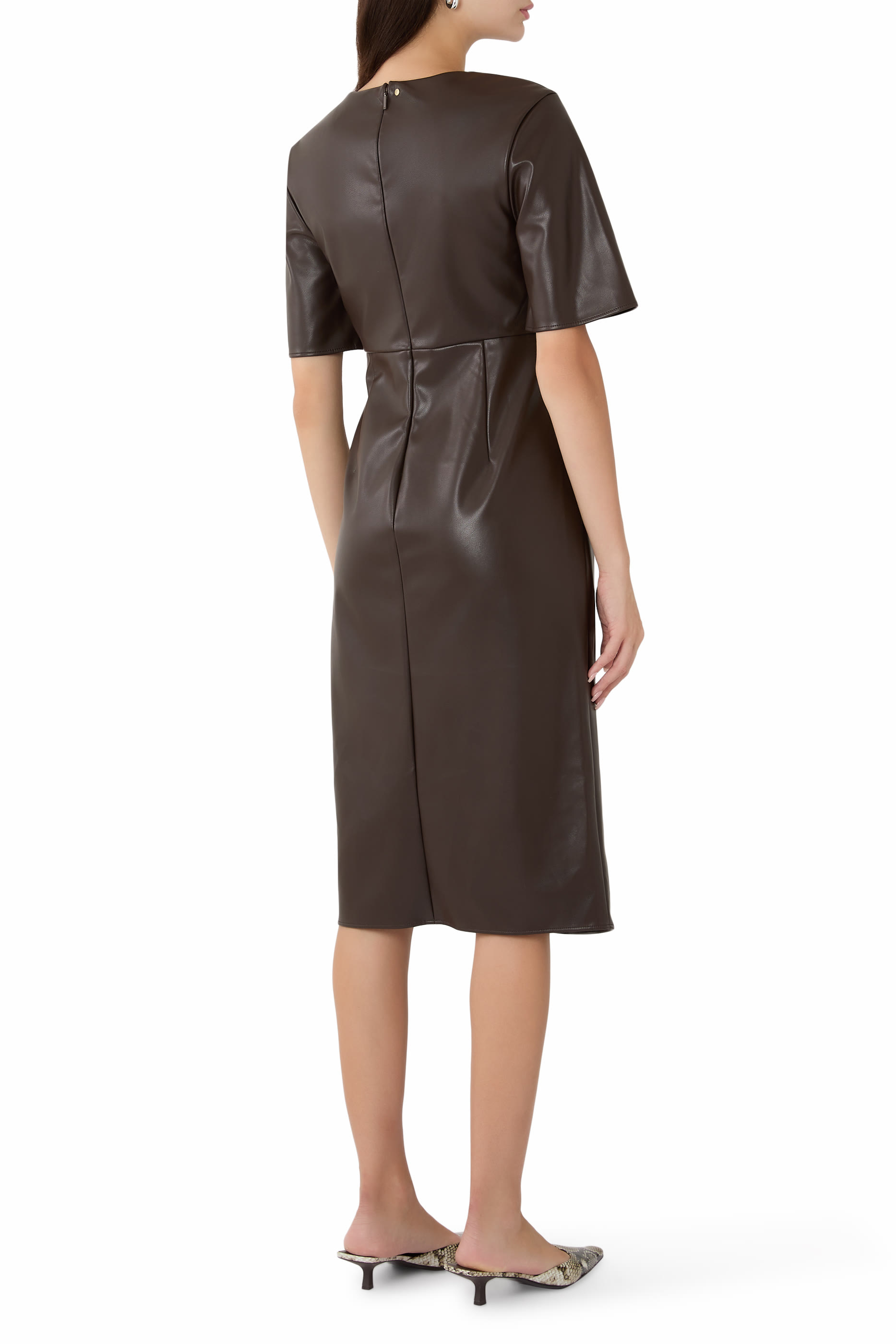 Wrap Front Rib Details Dress