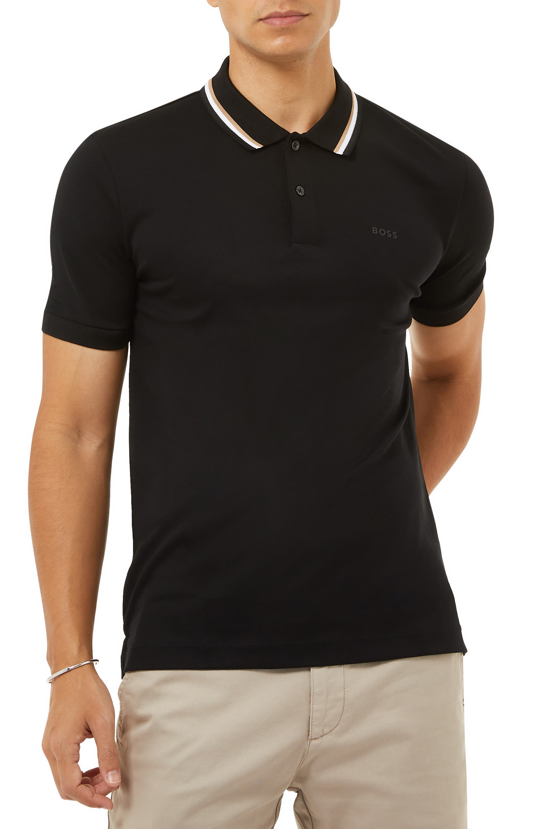 Striped Collar Polo