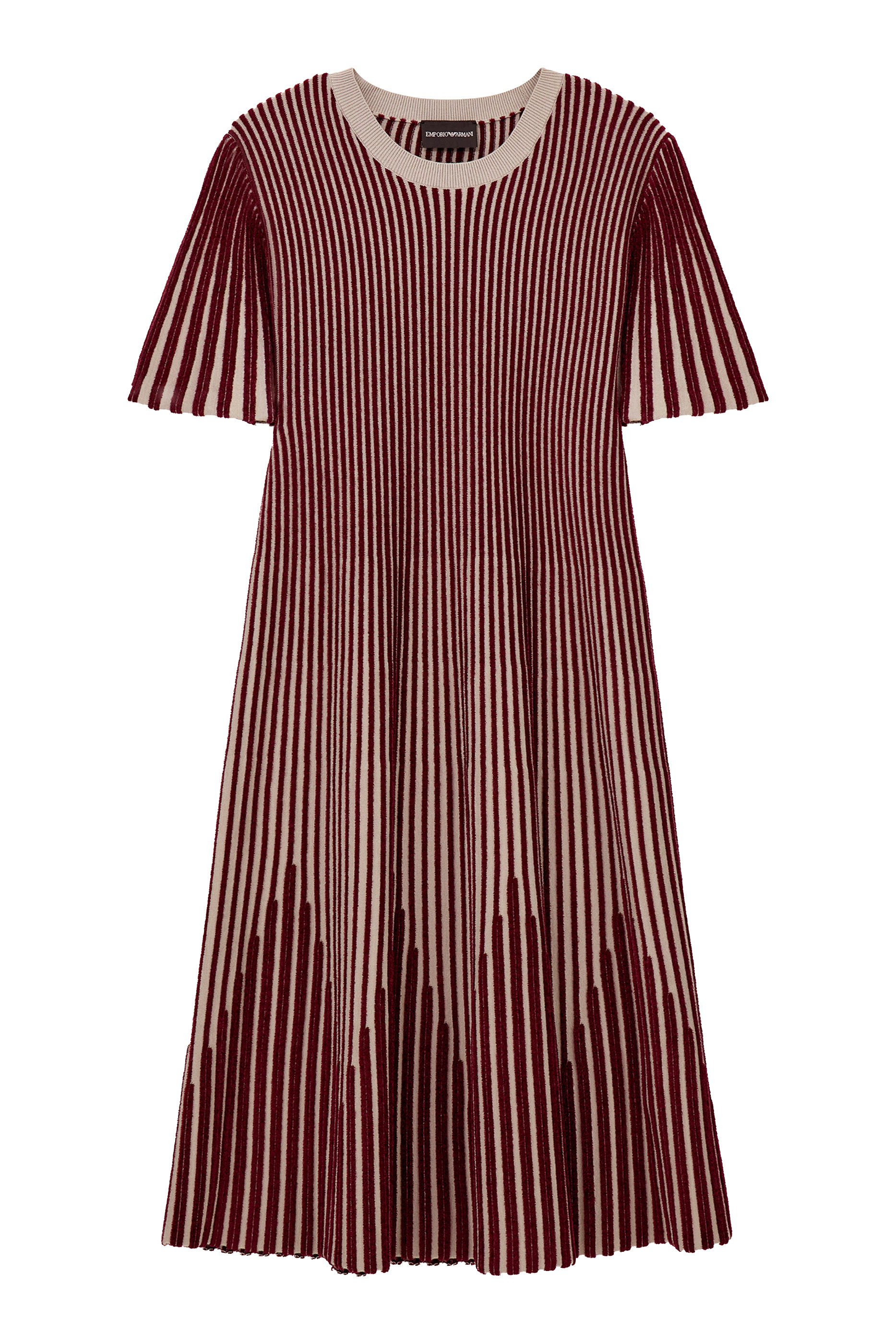 Striped Ottoman Knit Midi Dress