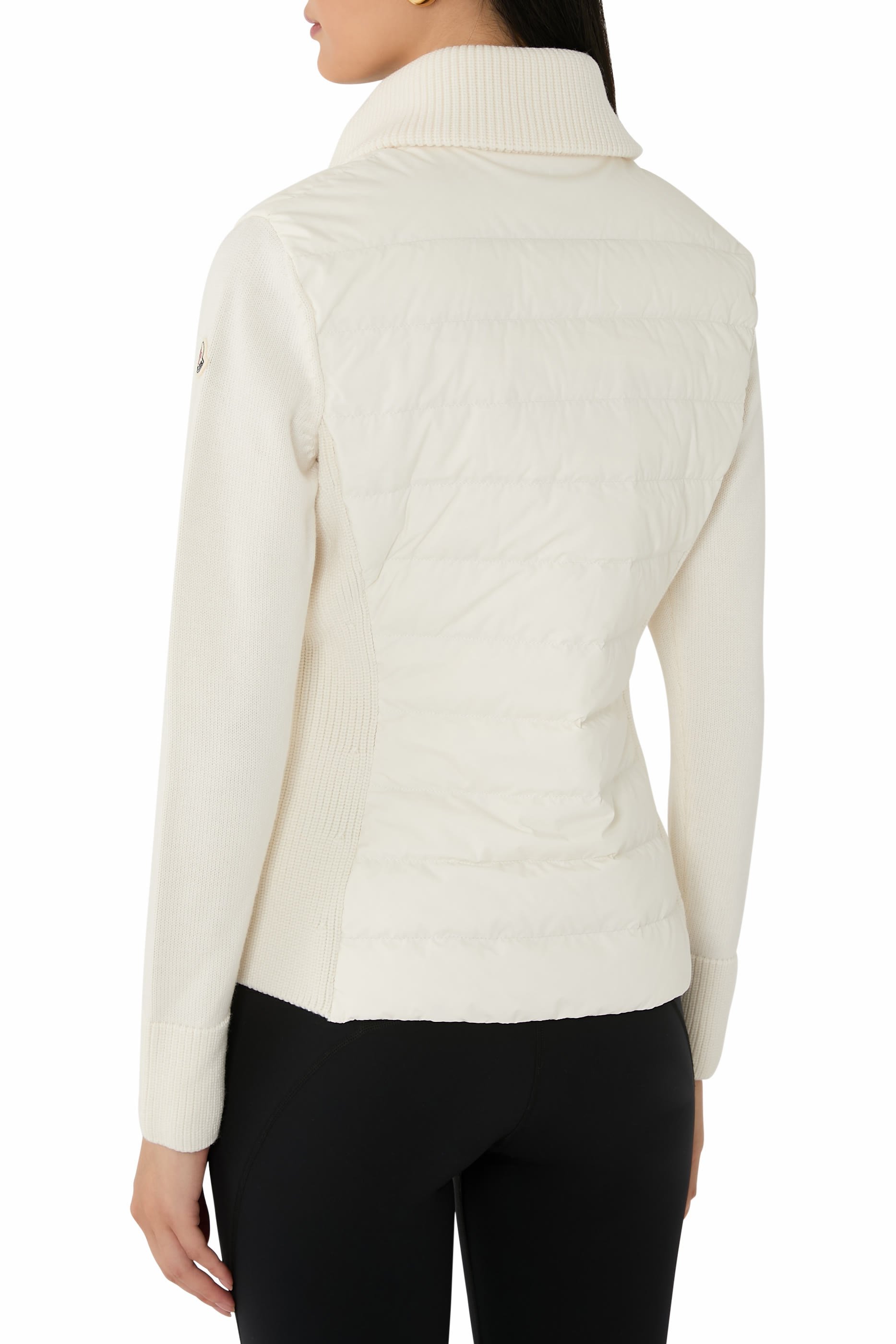 Padded Wool Zip-Up Cardigan