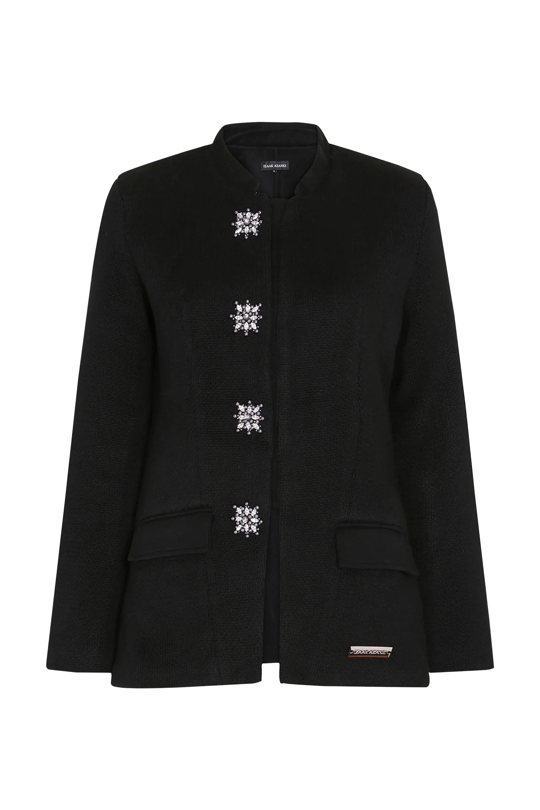 Button-Detail Nehru Collar Jacket