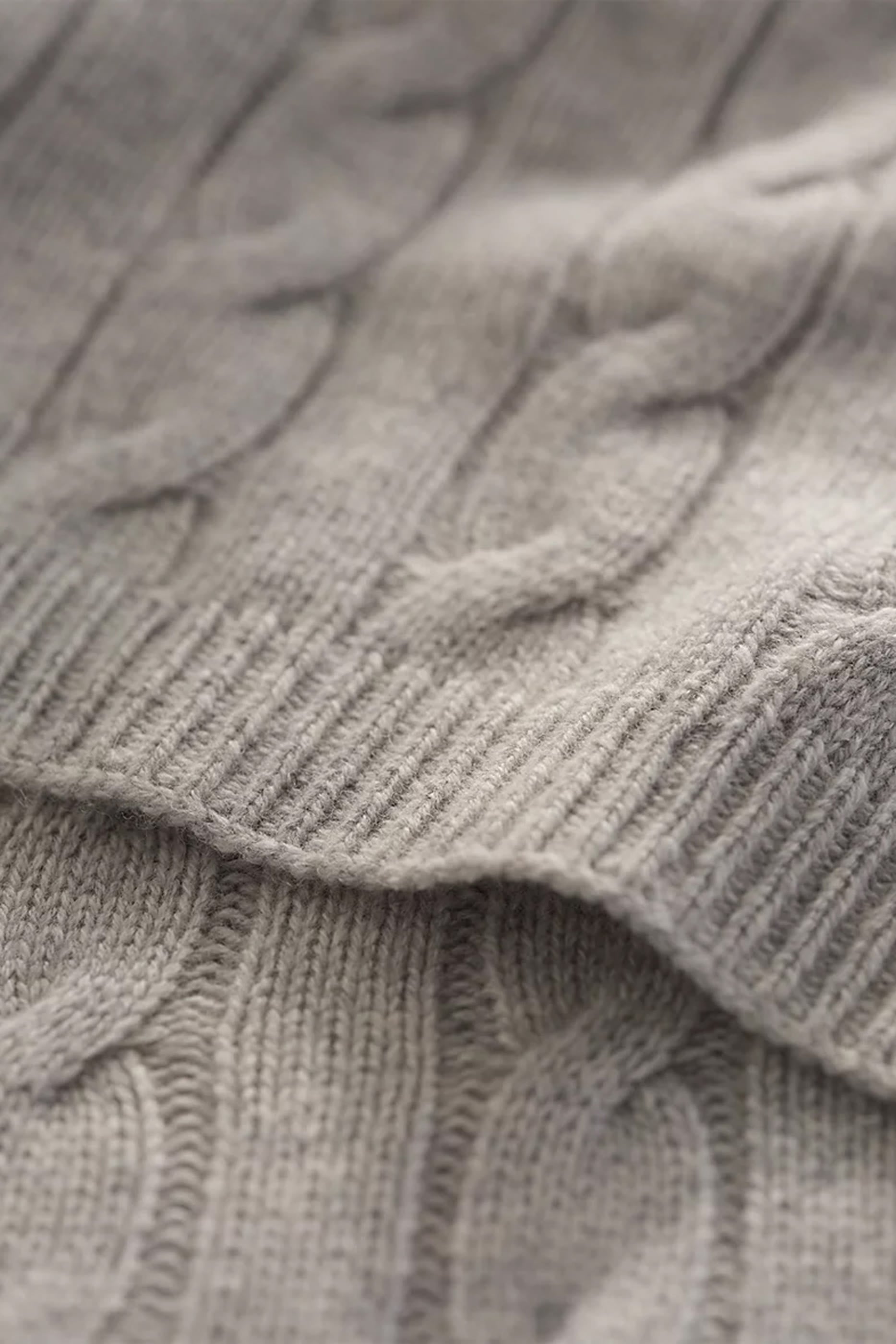 Wool Cashmere Cable Throw 