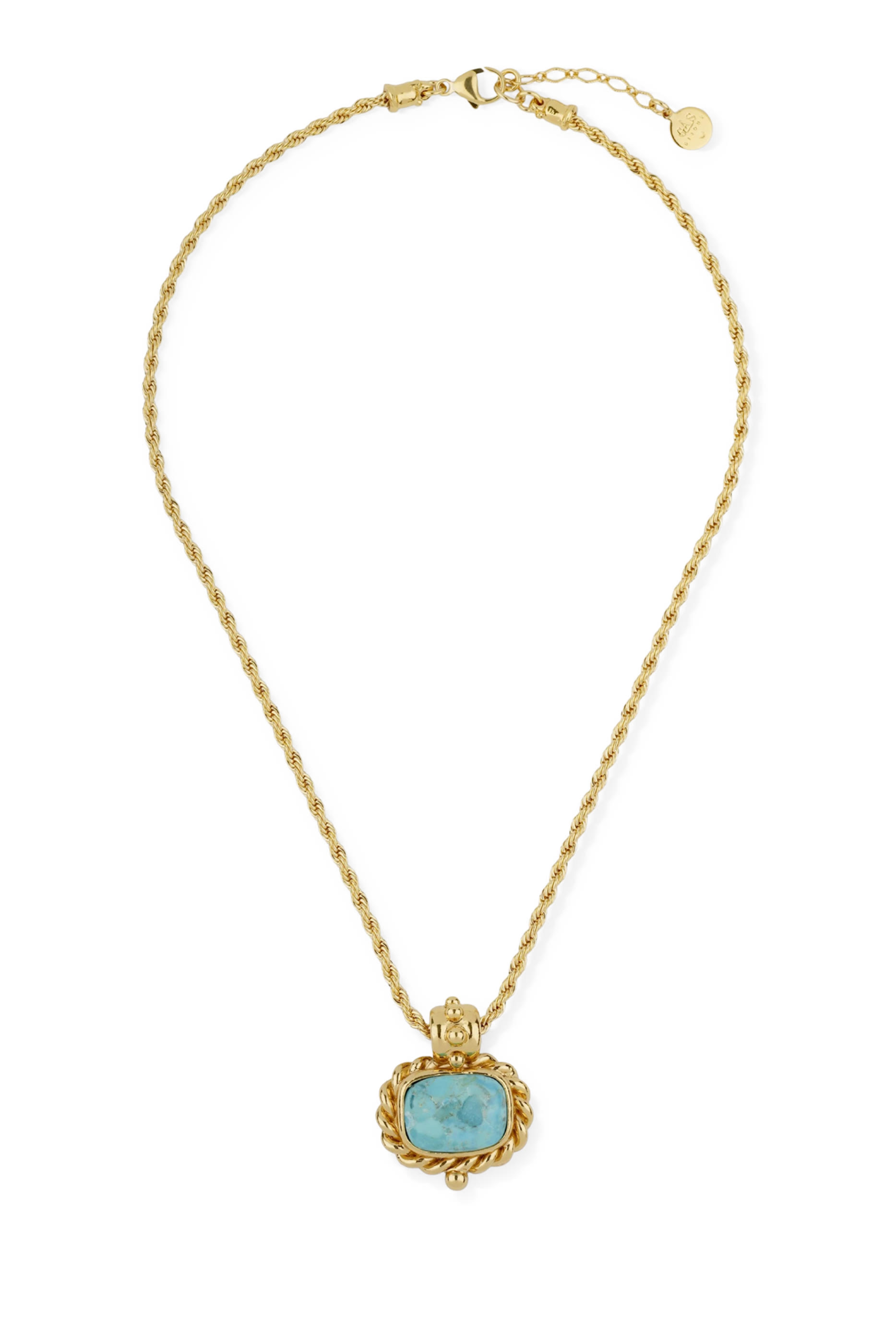 Amarante Necklace, Gold-Plated Brass & Gemstone