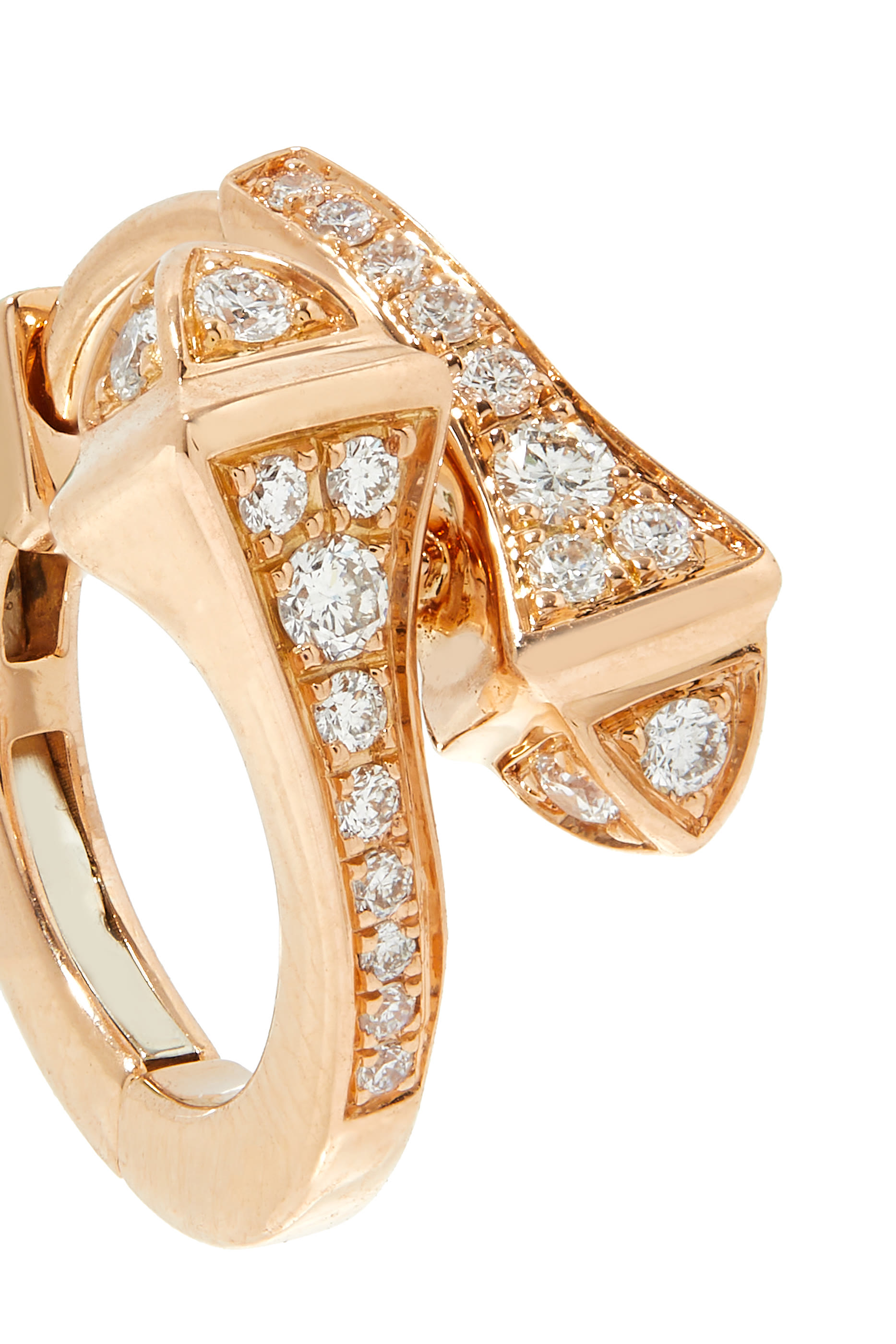 Cleo Huggie Earrings, 18k Rose Gold & Diamonds