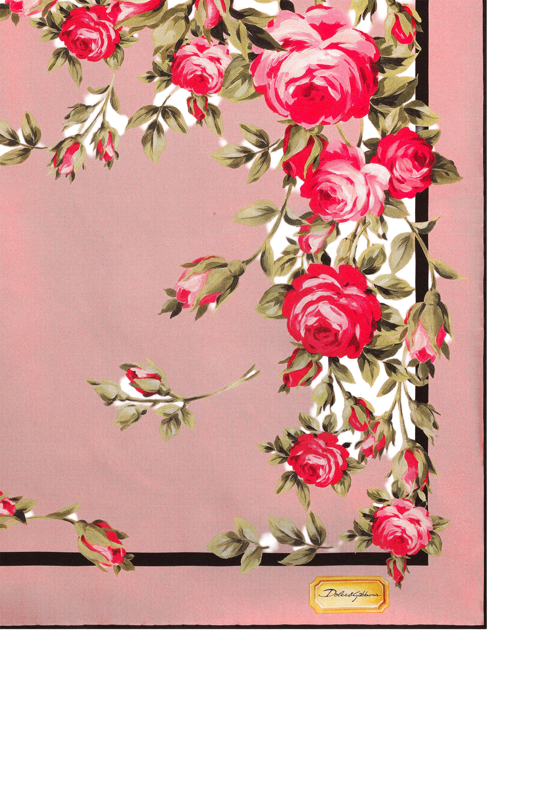 Rose Bouquet-Print Silk Twill Scarf 