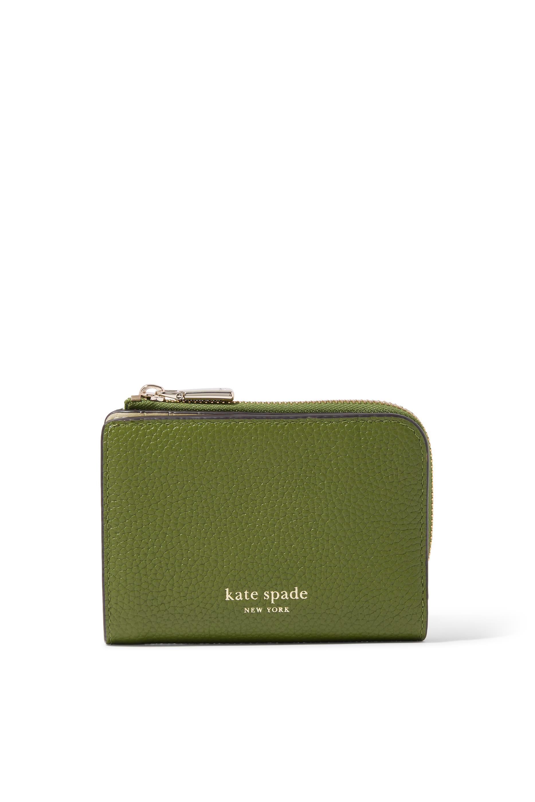  Ava Colorblocked Pebbled Leather Zip Bifold Wallet 