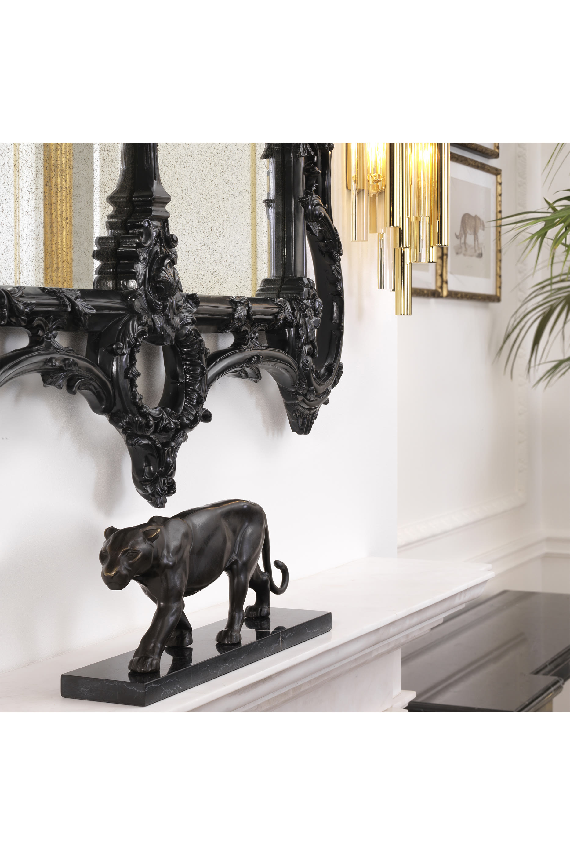 Panther on a Marble Base