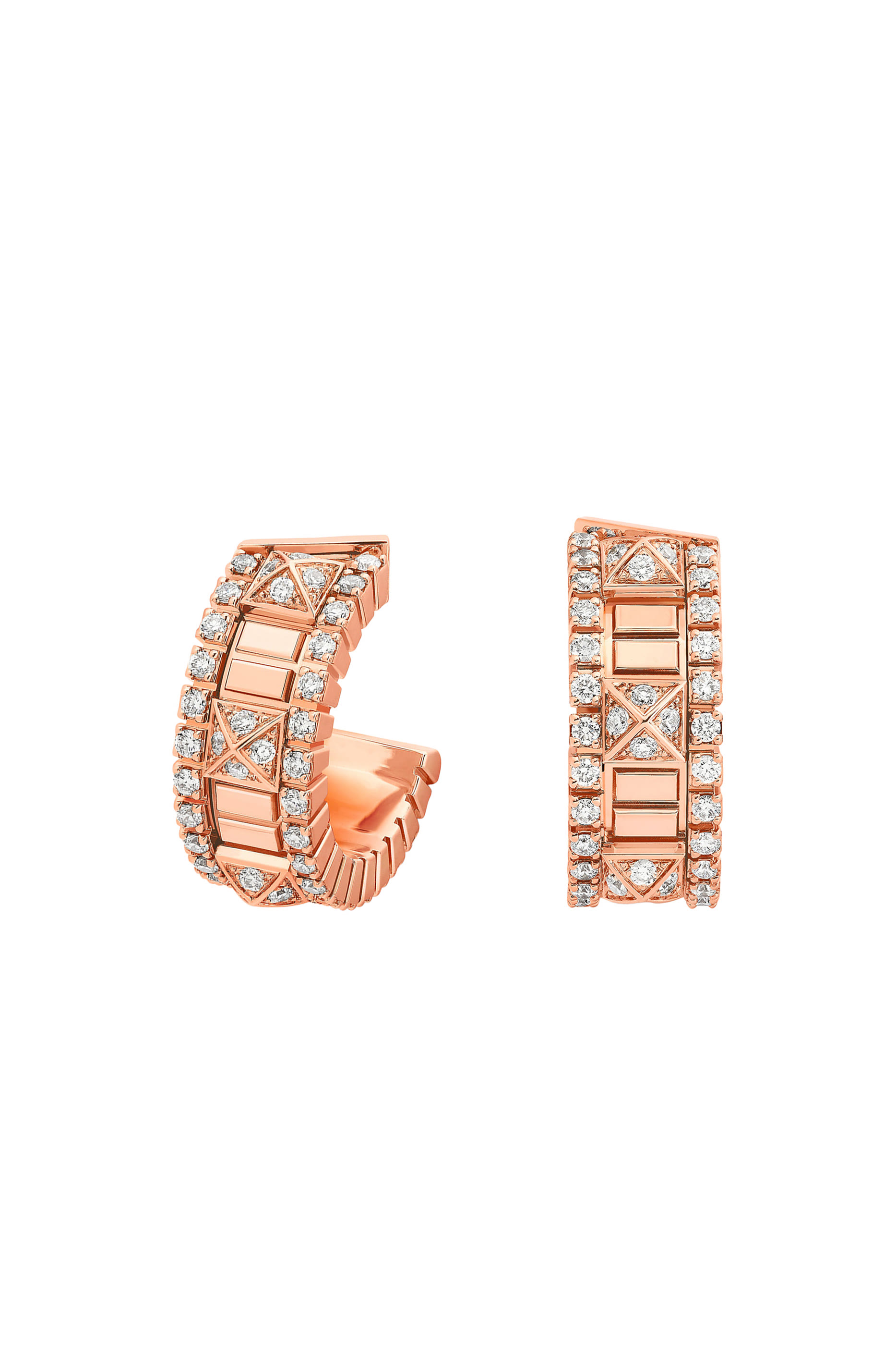 LIFE Full Diamond Mini Hoop Earrings, 18K Rose Gold & Diamonds