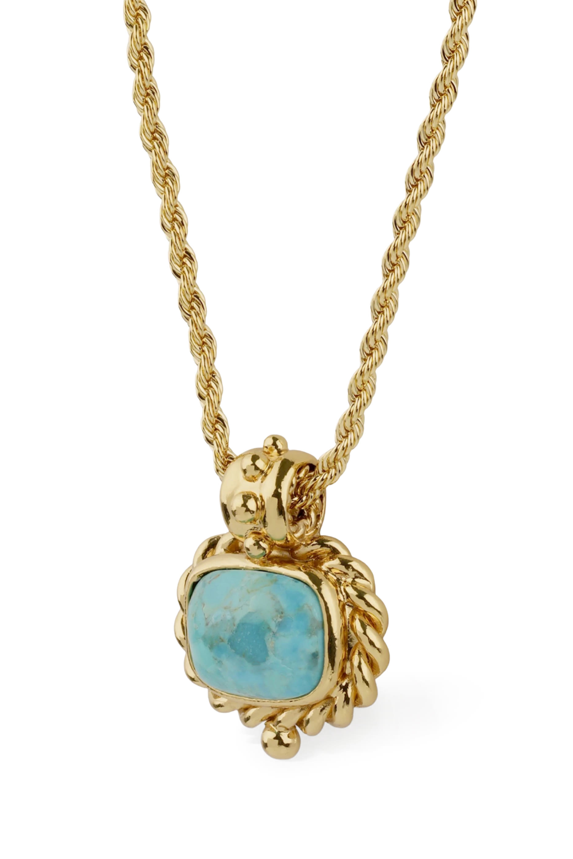 Amarante Necklace, Gold-Plated Brass & Gemstone